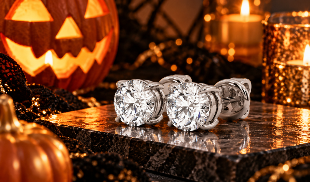 Halloween Collections: Get Certified Diamond Stud Earrings on Sale
