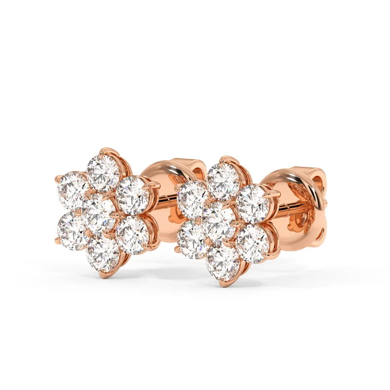 rose gold cluster earring