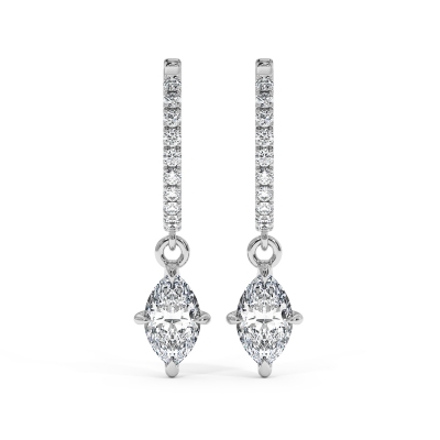 18K White Gold Jasmine Earrings