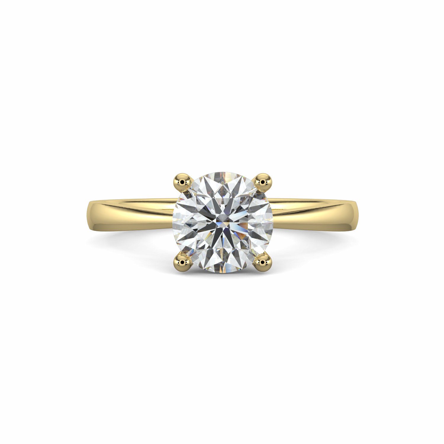 18K White Gold Sienna Round Cut Solitaire Engagement Ring