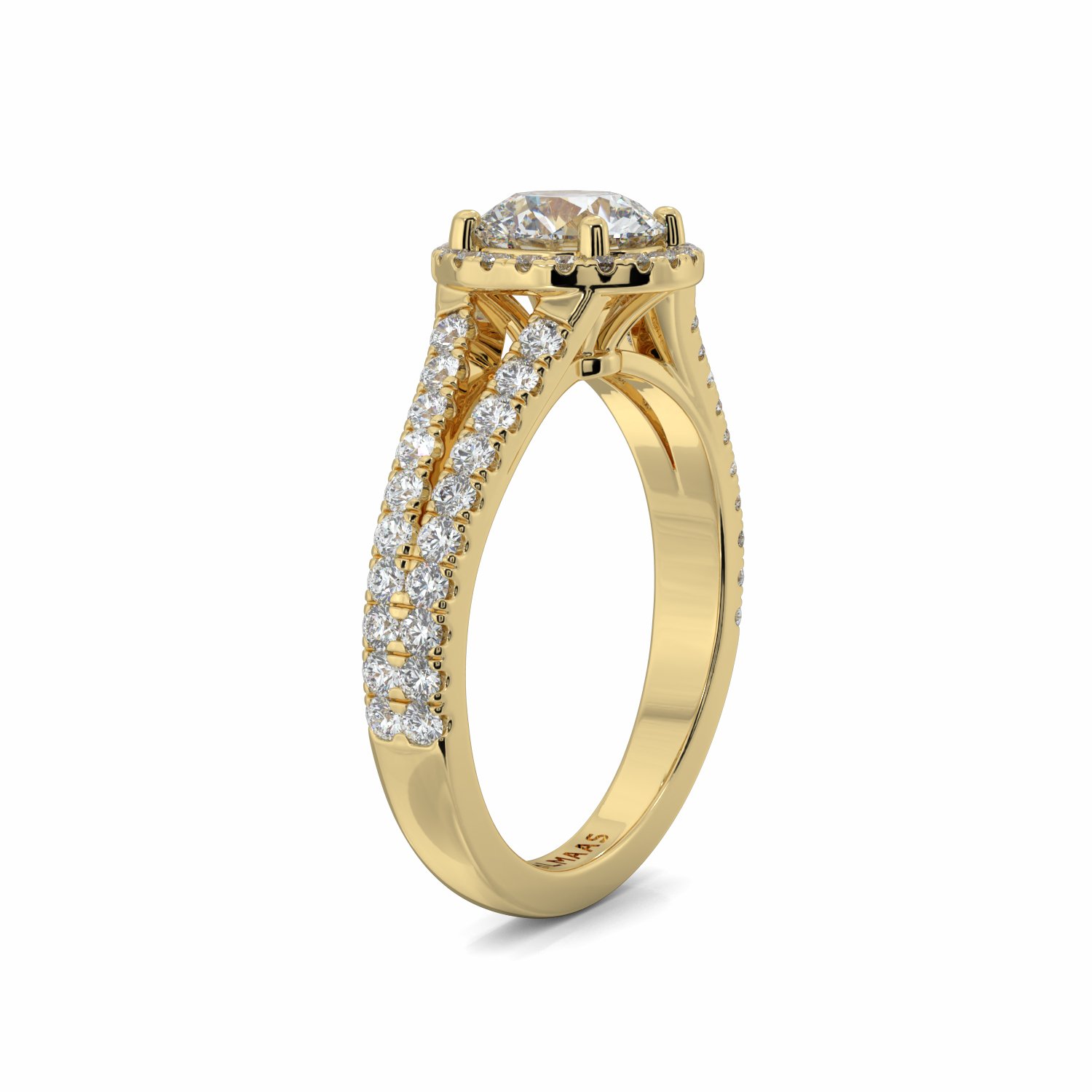 18K Yellow Gold Freya Halo Engagement Ring
