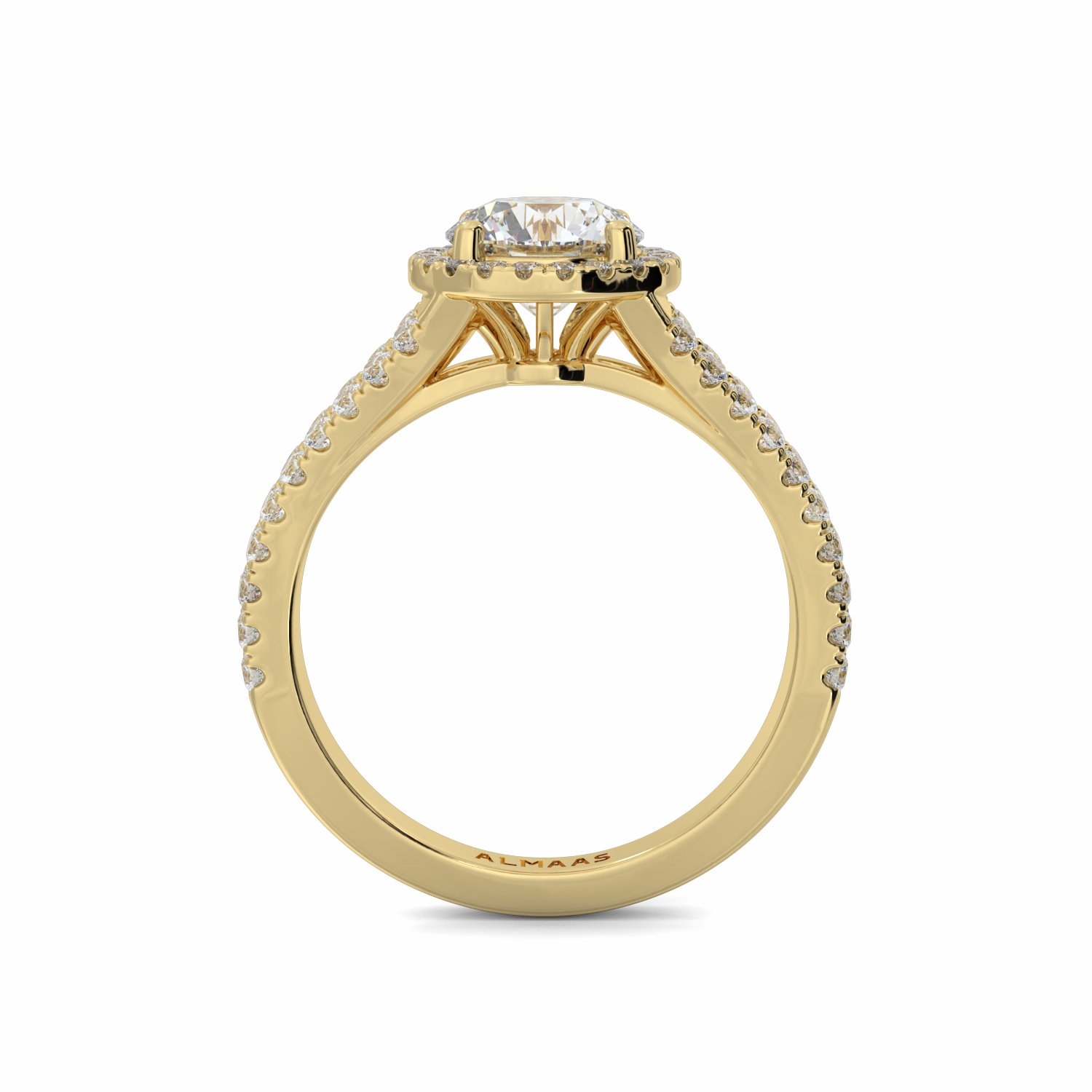 18K Yellow Gold Freya Halo Engagement Ring