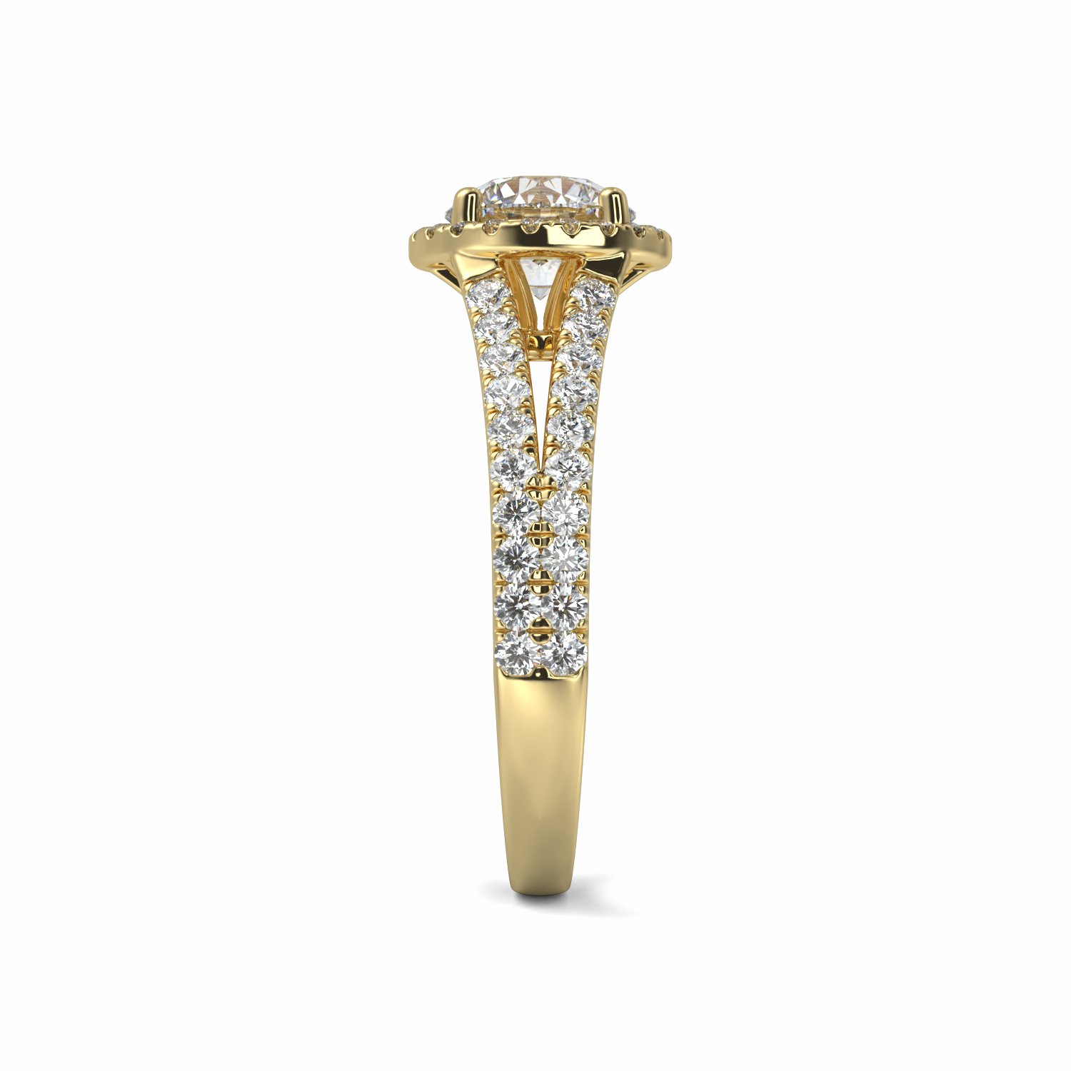 18K Yellow Gold Freya Halo Engagement Ring