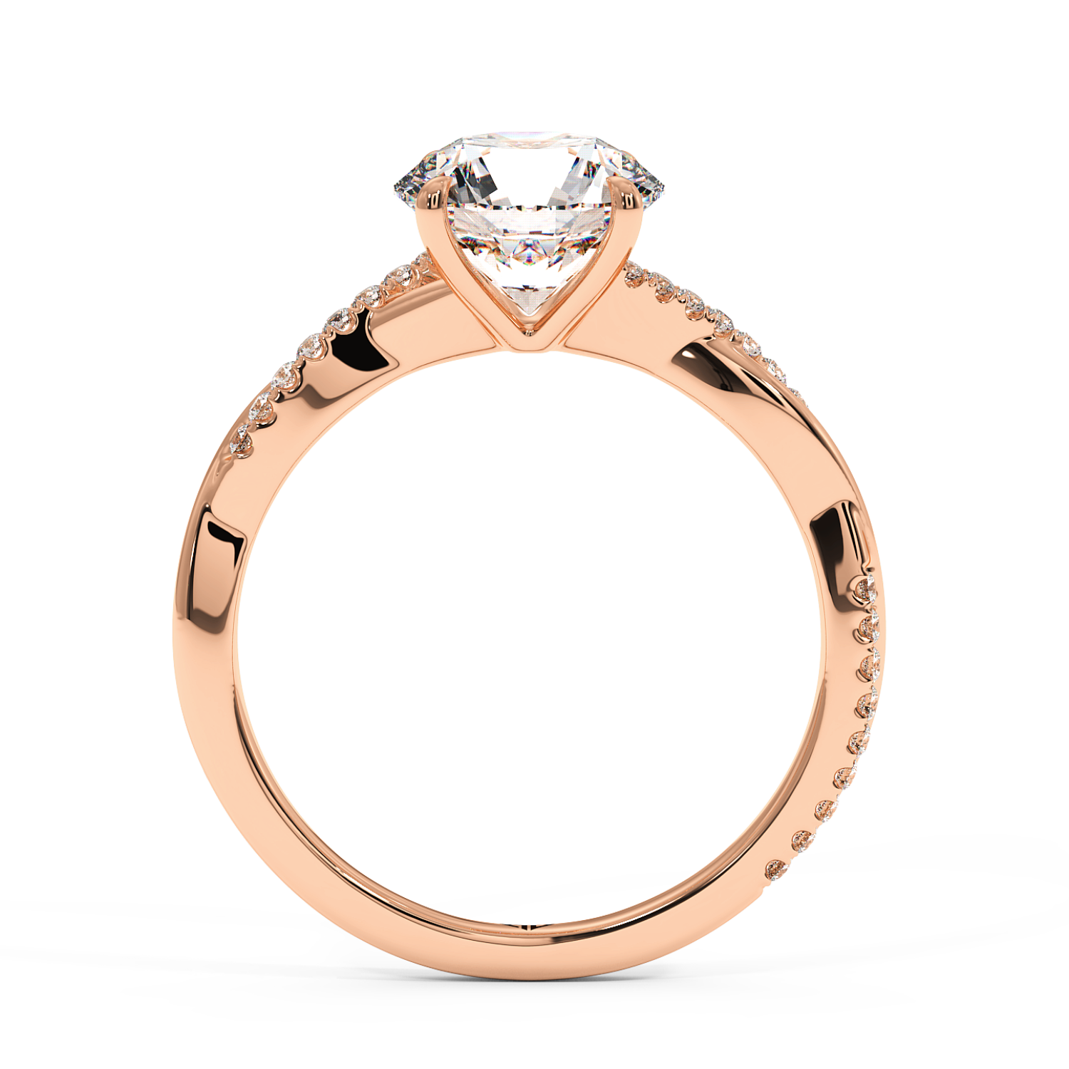 18K Rose Gold Rochelle Diamond Shoulder Engagement Ring