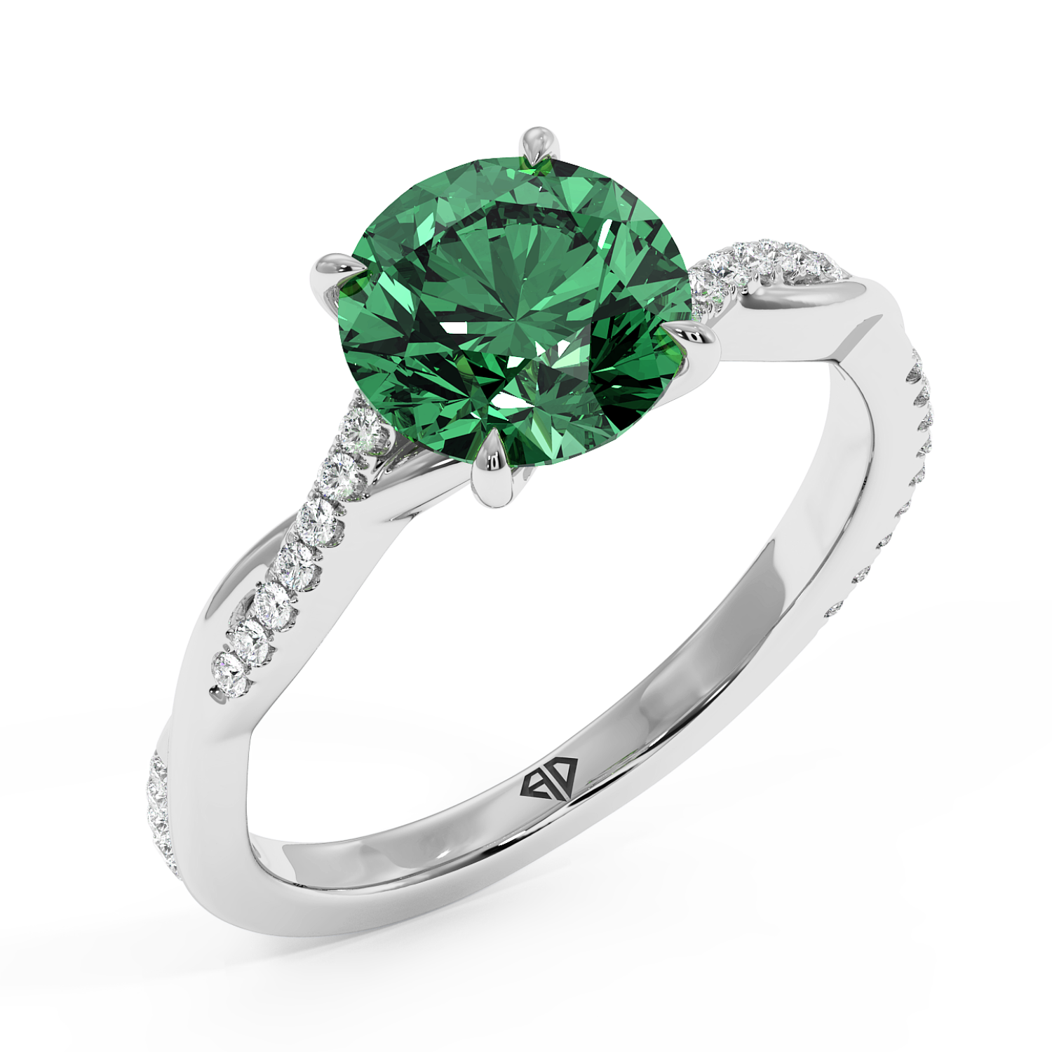 Platinum Rochelle Diamond Shoulder Engagement Ring