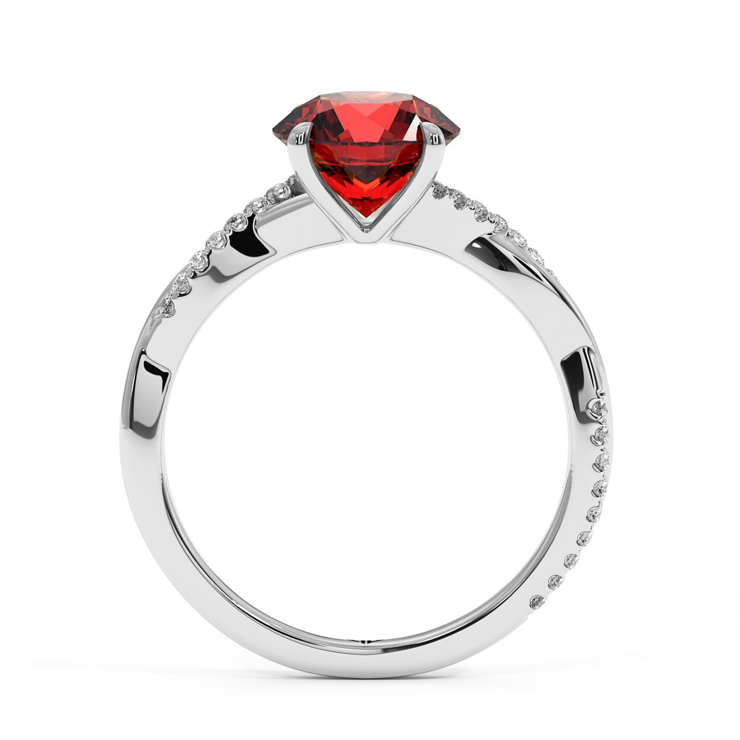 Platinum Rochelle Diamond Shoulder Engagement Ring