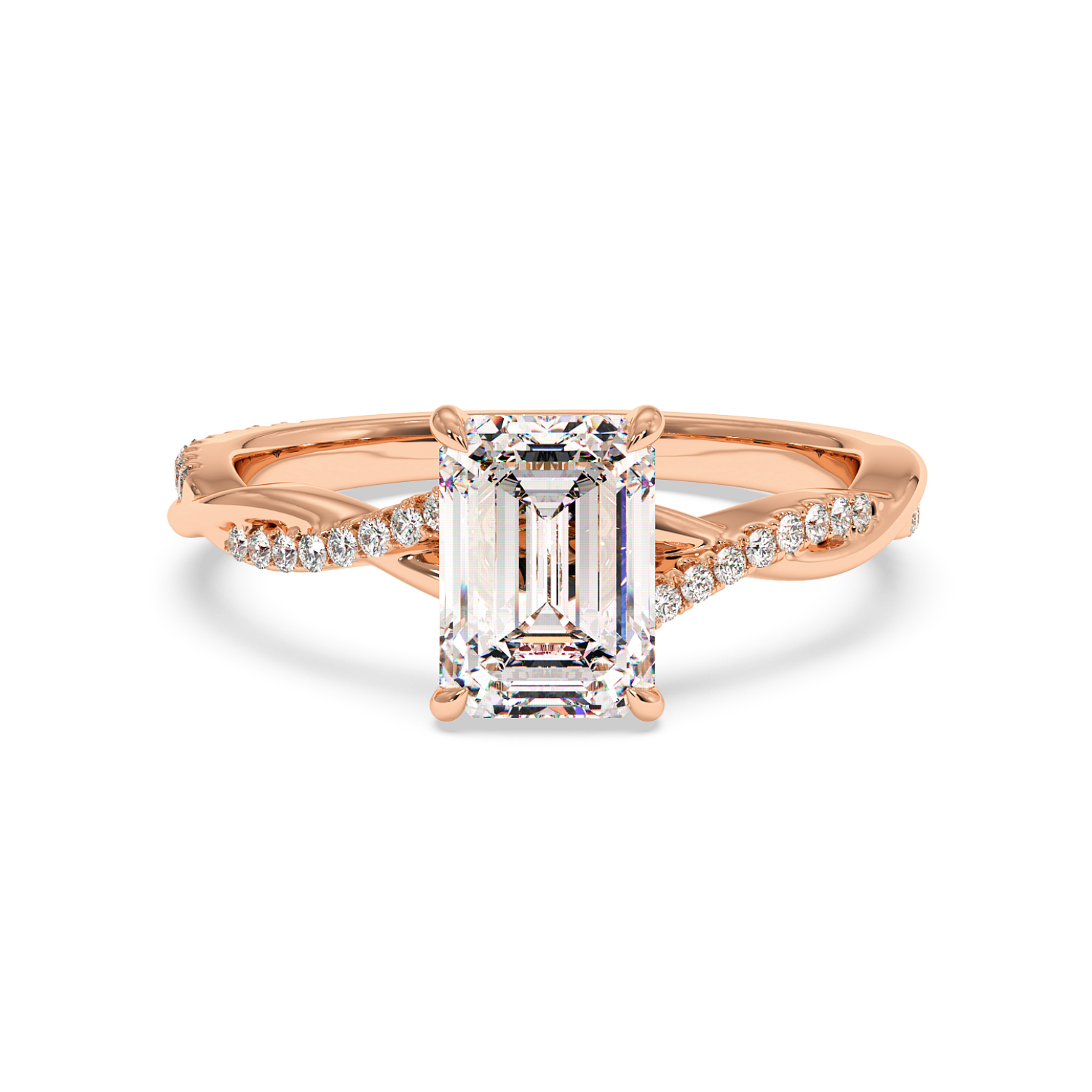 18K White Gold Rochelle Diamond Shoulder Engagement Ring