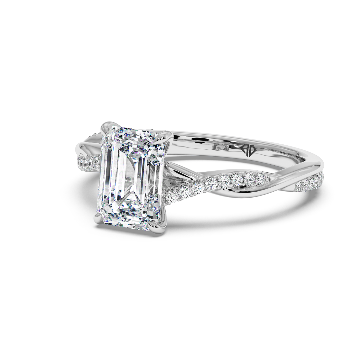 Platinum Rochelle Diamond Shoulder Engagement Ring