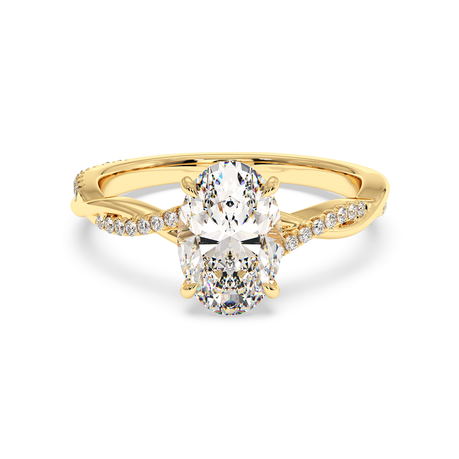 18K White Gold Rochelle Diamond Shoulder Engagement Ring