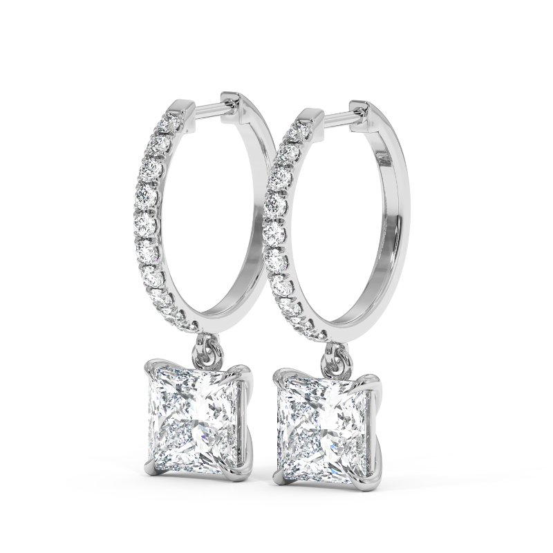 18K White Gold Jasmine Earrings