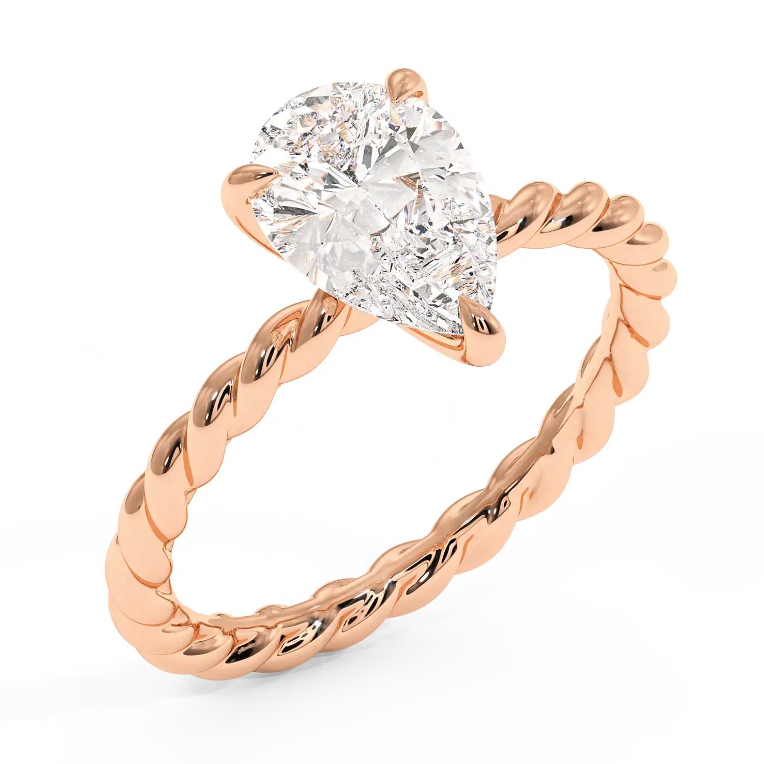 18K Rose Gold Noa Solitaire Engagement Ring