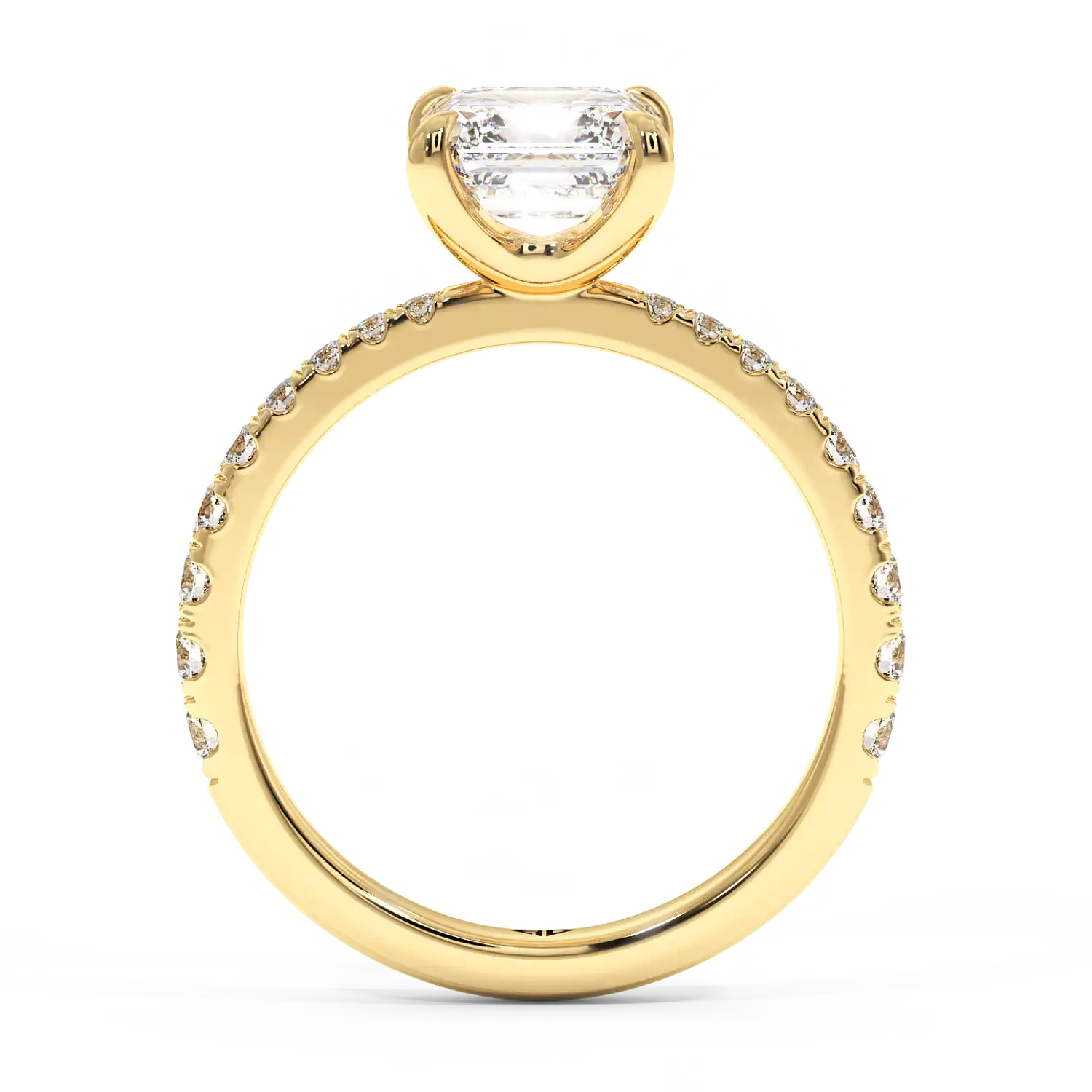 18K Yellow Gold Ena Diamond Shoulder Engagement Ring