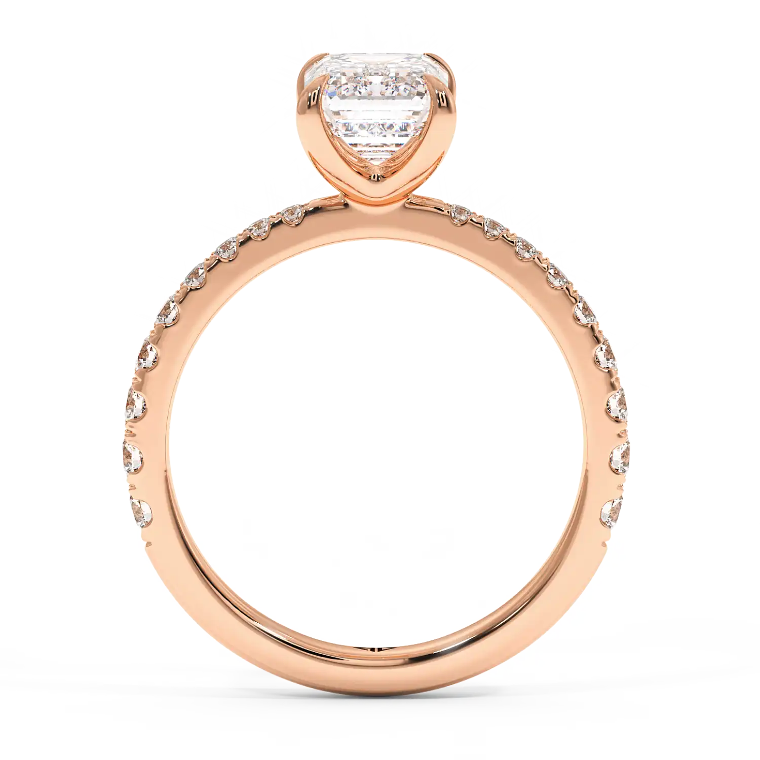 18K Rose Gold Ena Diamond Shoulder Engagement Ring