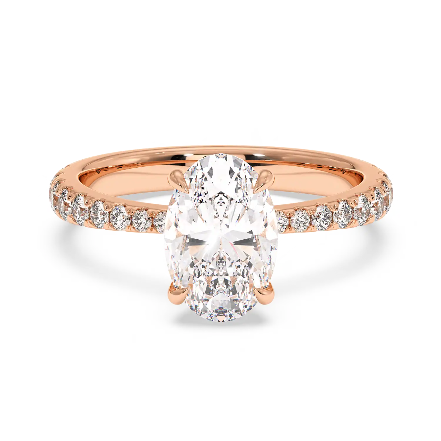 18K White Gold Ena Diamond Shoulder Engagement Ring