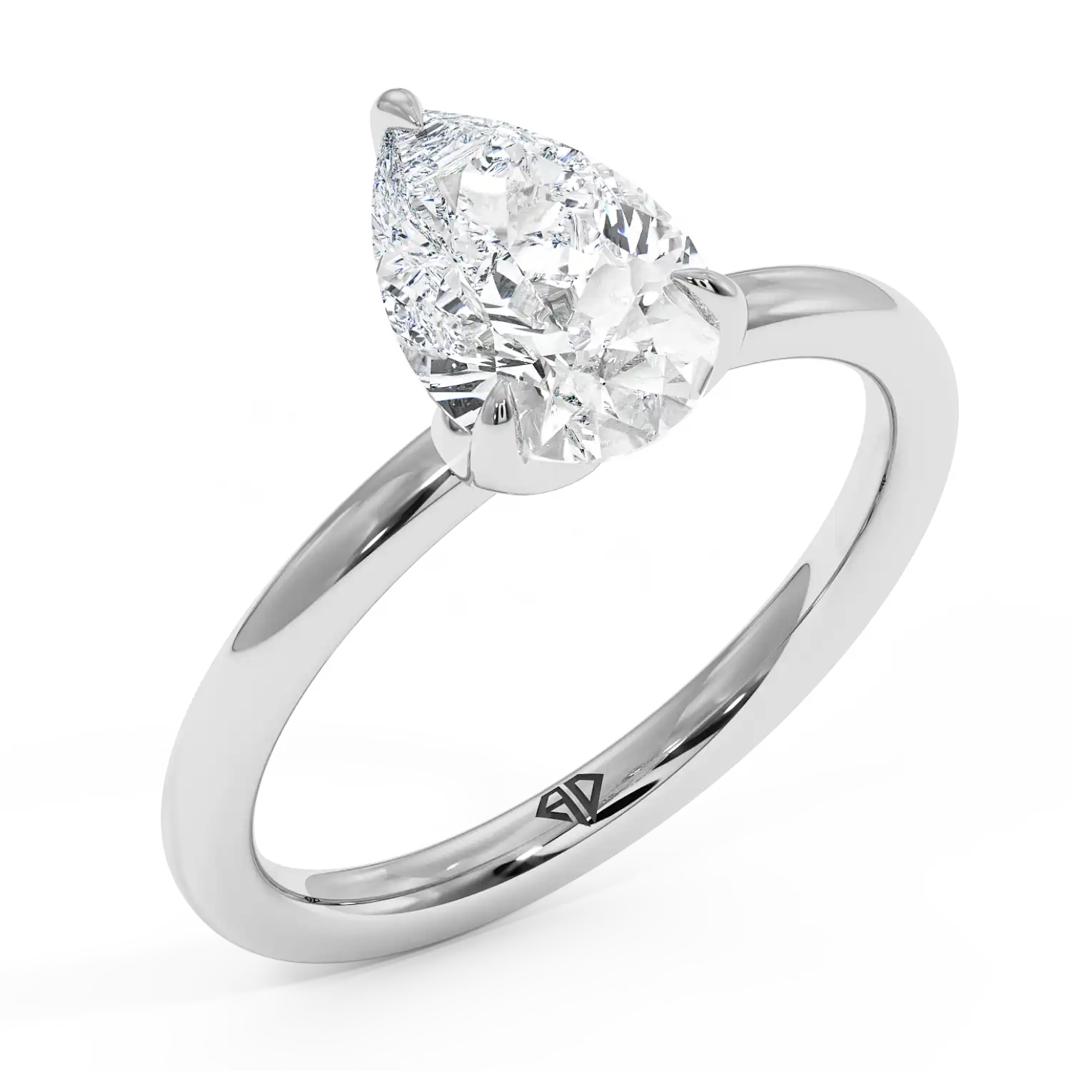 18K White Gold Uma Solitaire Engagement Ring