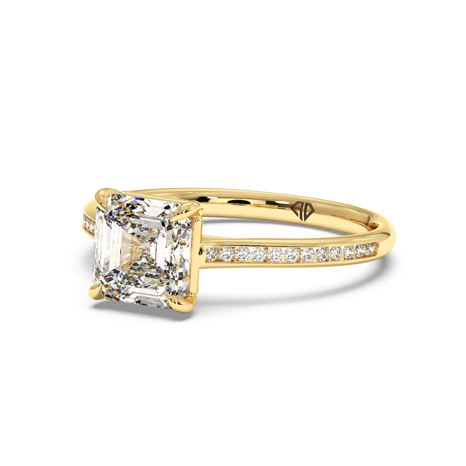 18K Yellow Gold Poppy Channel Engagement Ring