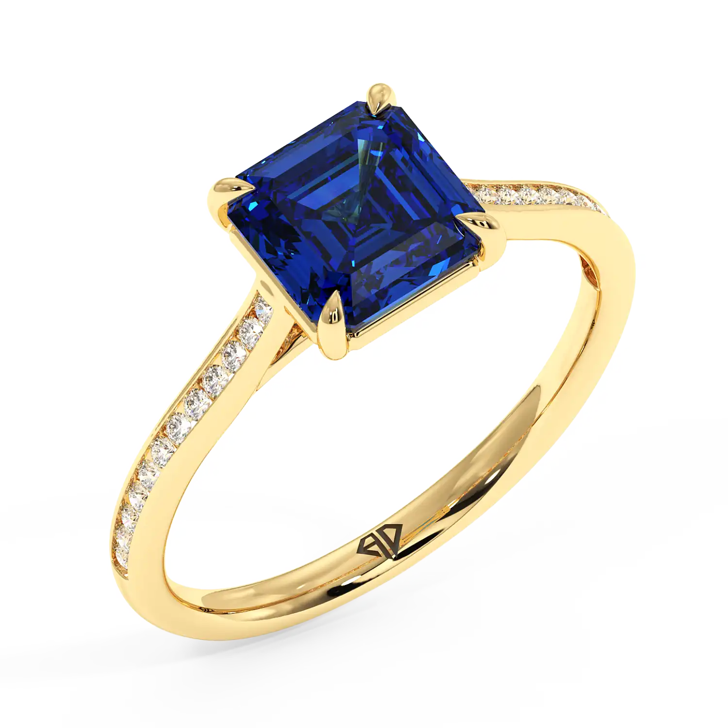 18K Yellow Gold Poppy Channel Engagement Ring