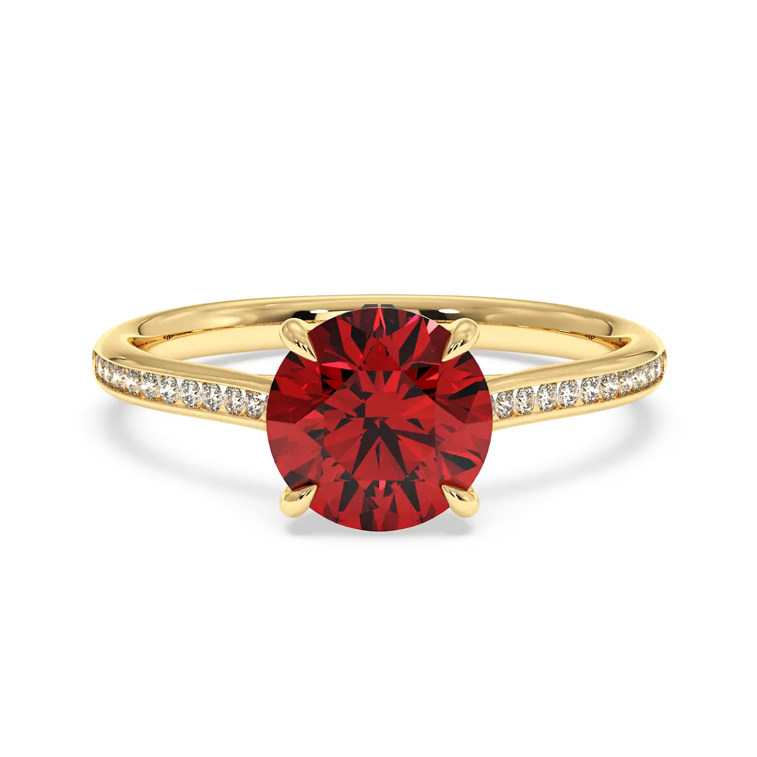 18K Yellow Gold Poppy Channel Engagement Ring
