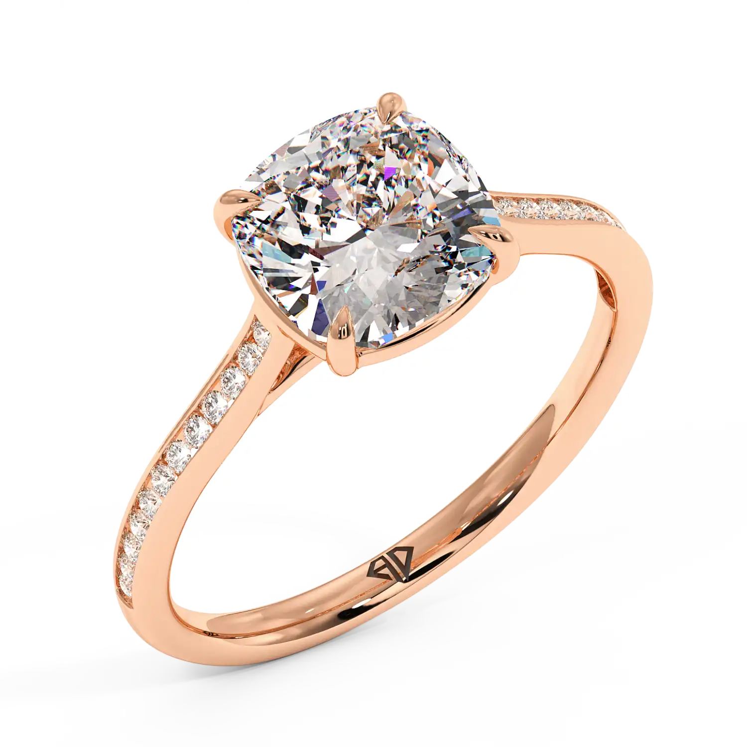 18K Rose Gold Poppy Channel Engagement Ring