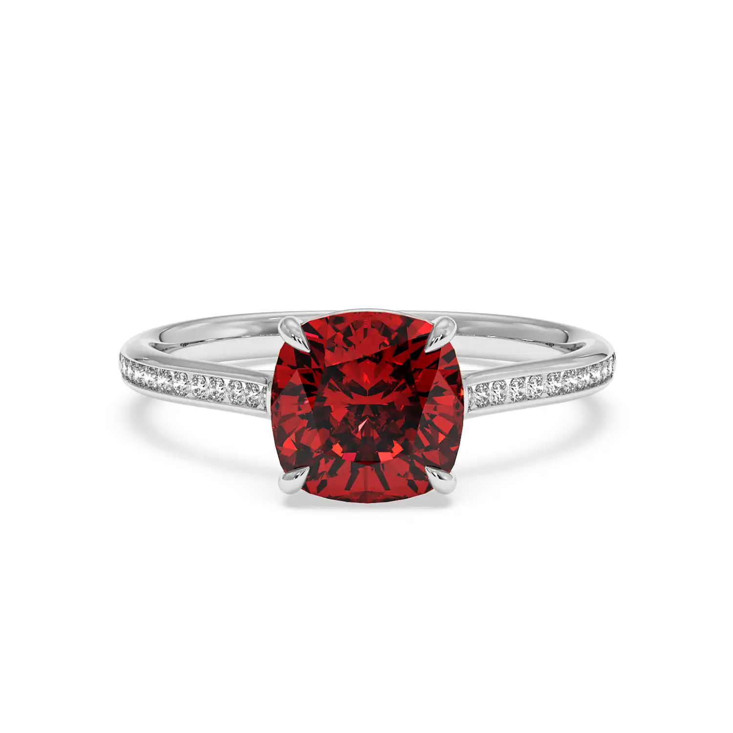 18K White Gold Poppy Channel Engagement Ring