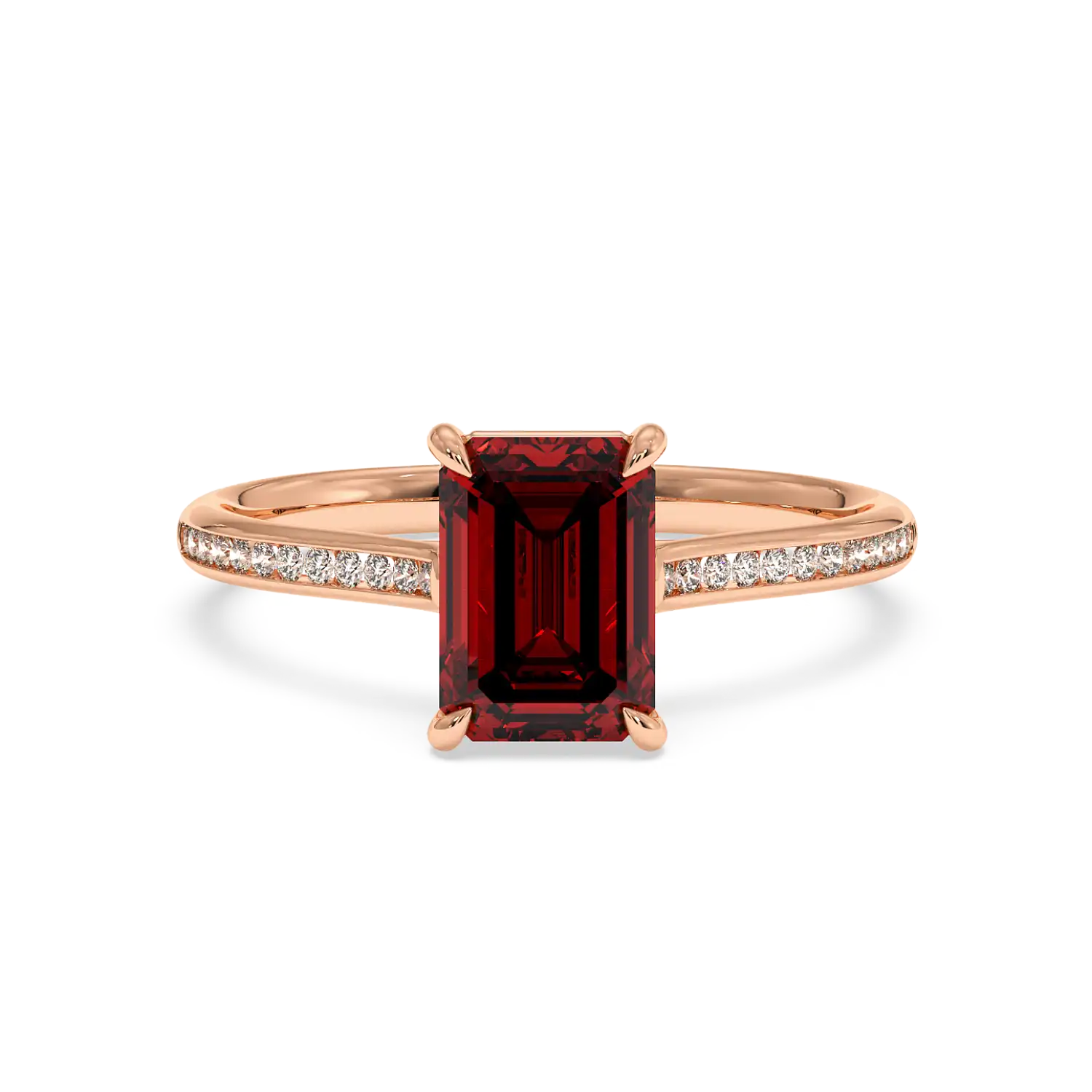 18K Rose Gold Poppy Channel Engagement Ring