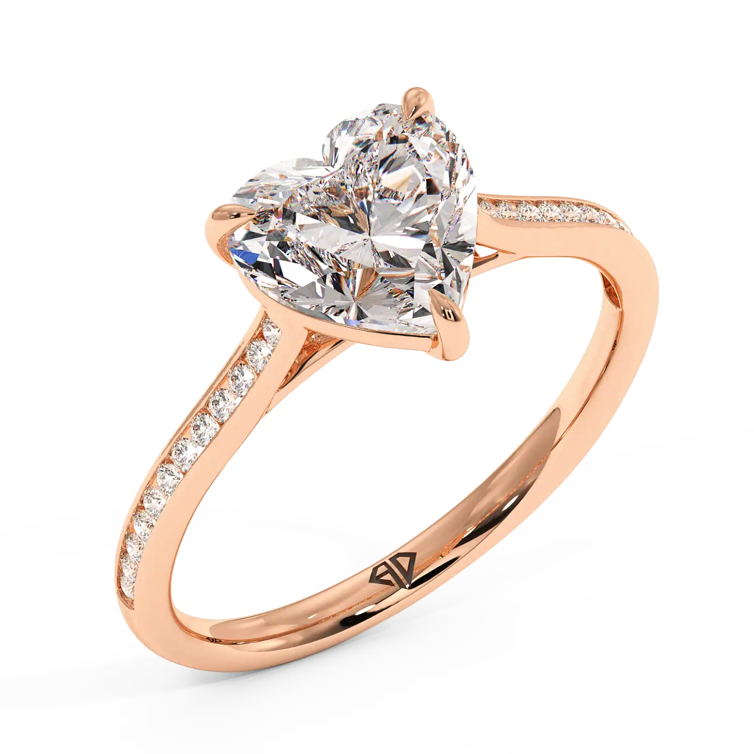 18K Rose Gold Poppy Channel Engagement Ring