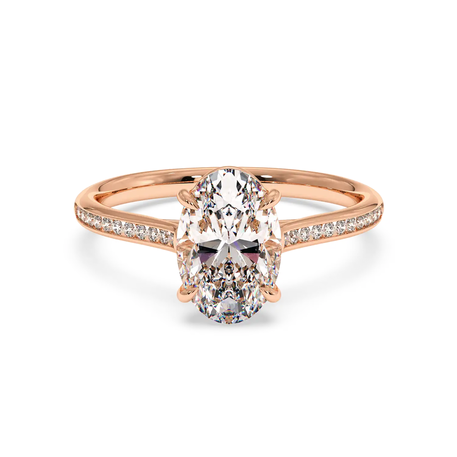 18K Rose Gold Poppy Channel Engagement Ring