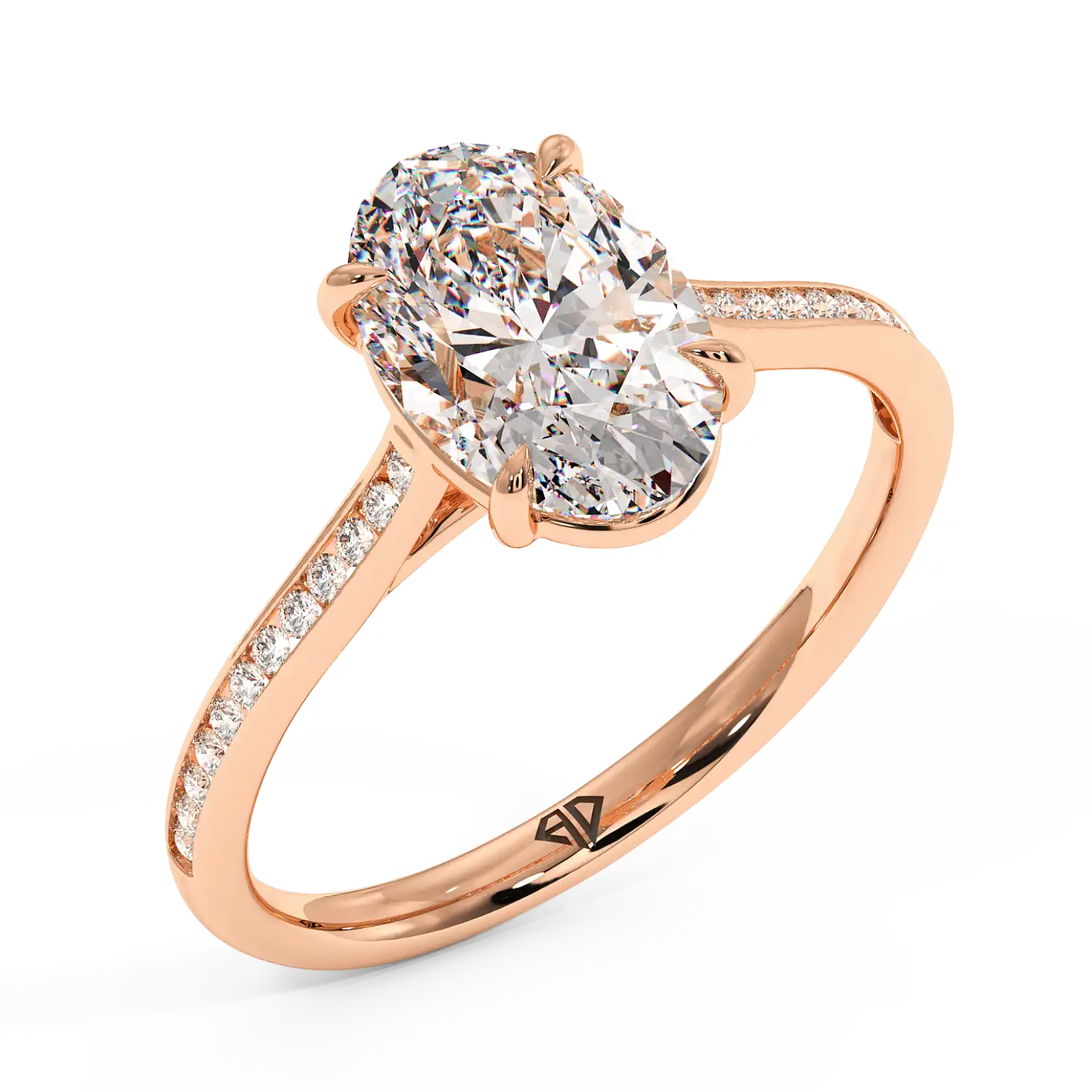 18K Rose Gold Poppy Channel Engagement Ring