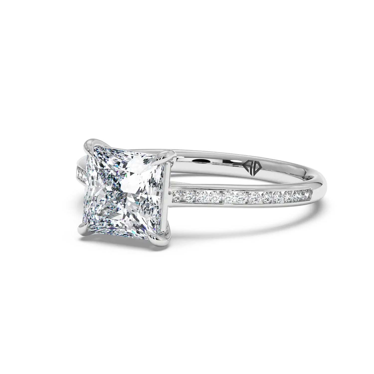 18K White Gold Poppy Channel Engagement Ring