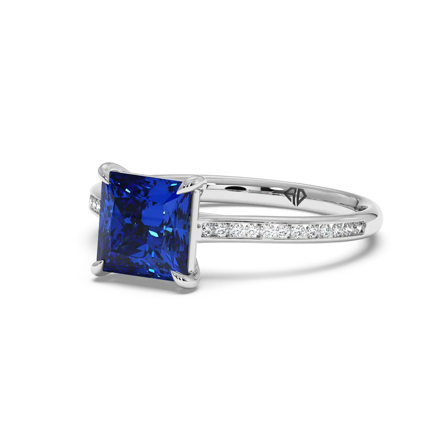 18K White Gold Poppy Channel Engagement Ring