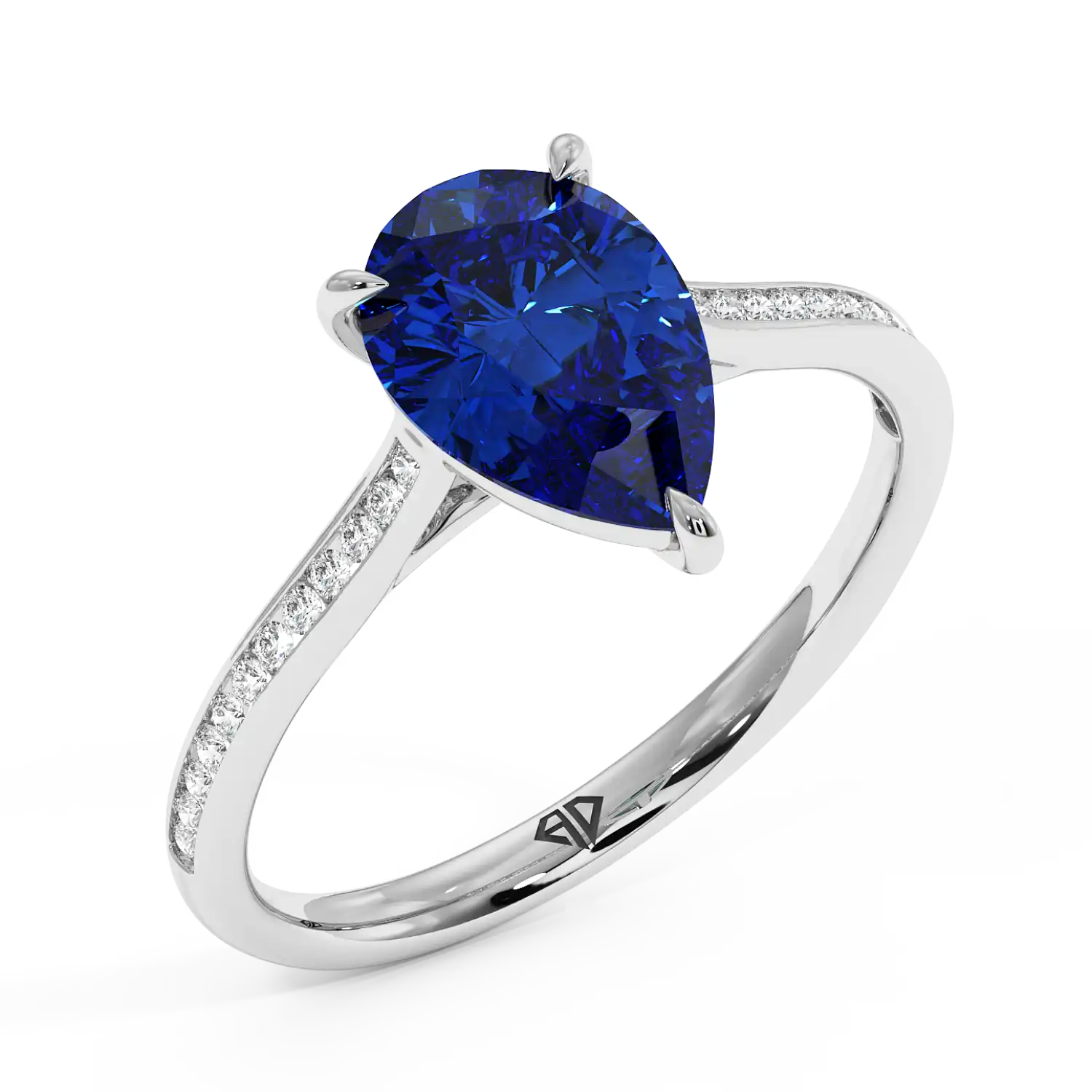 18K White Gold Poppy Channel Engagement Ring