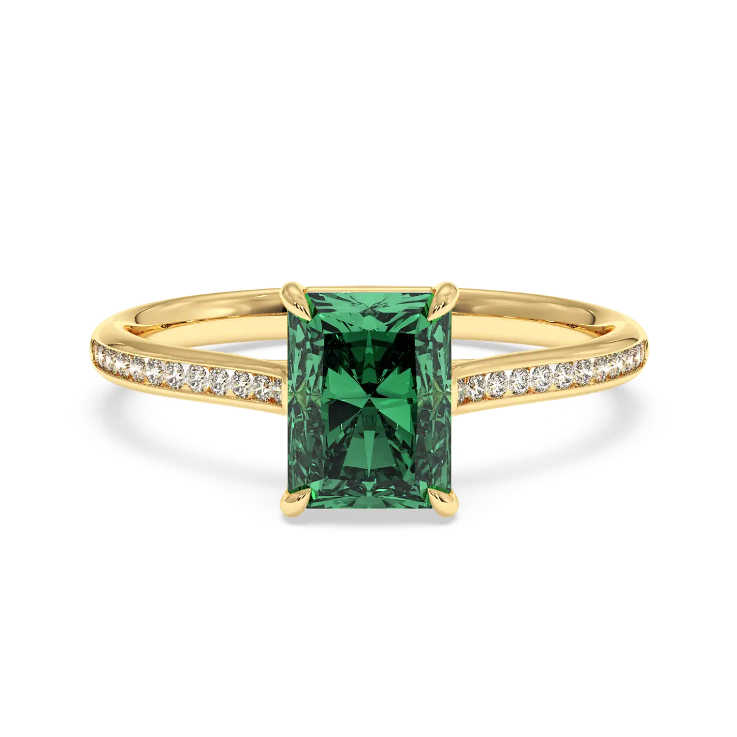 18K Yellow Gold Poppy Channel Engagement Ring