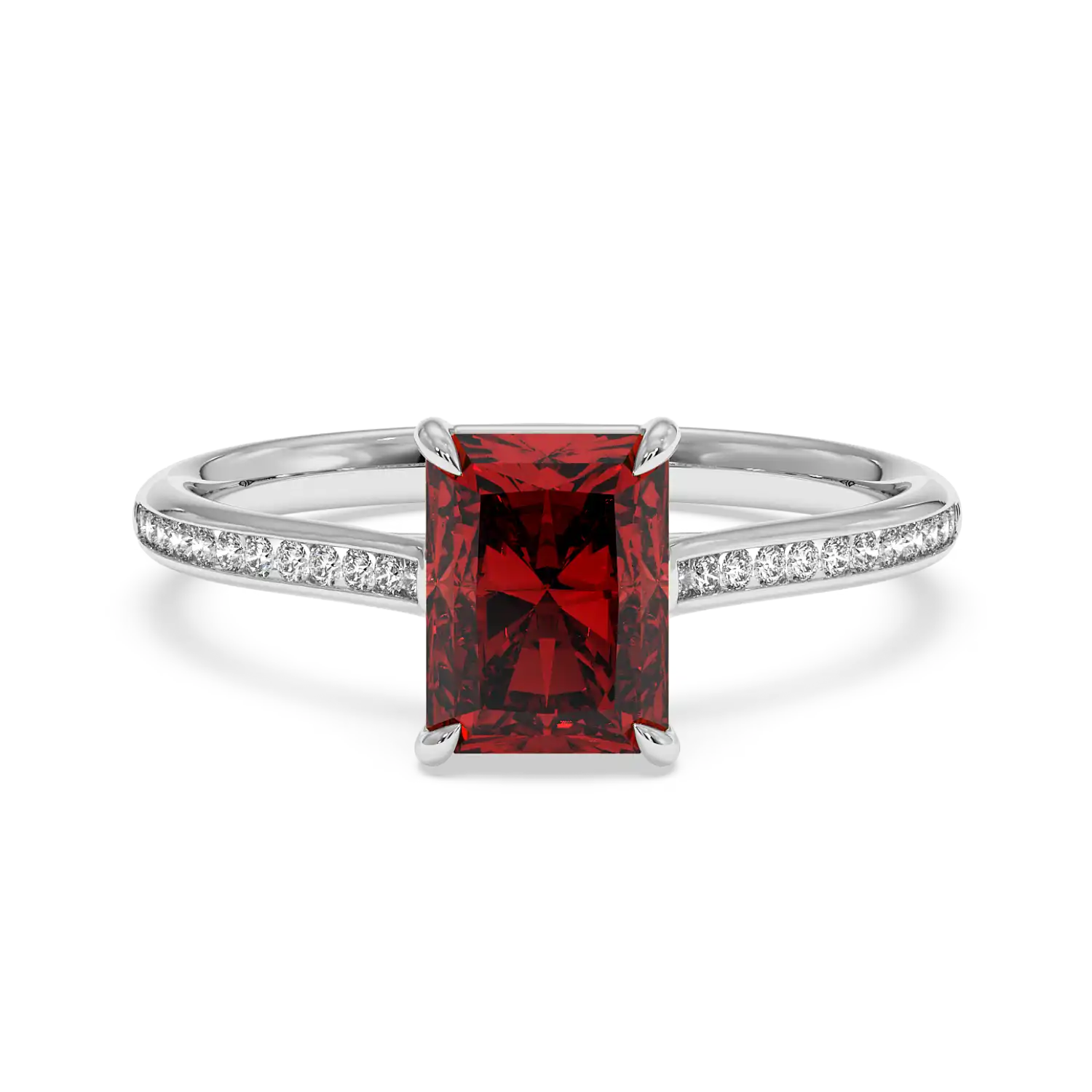 18K White Gold Poppy Channel Engagement Ring