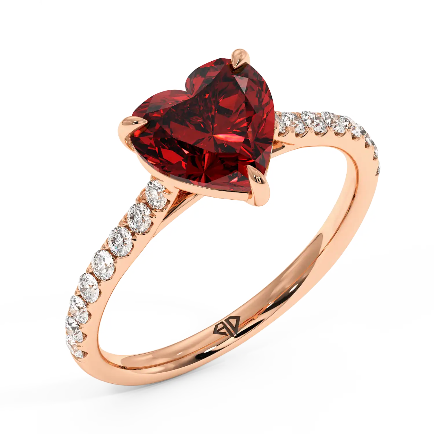 18K Rose Gold Poppy Micro Engagement Ring