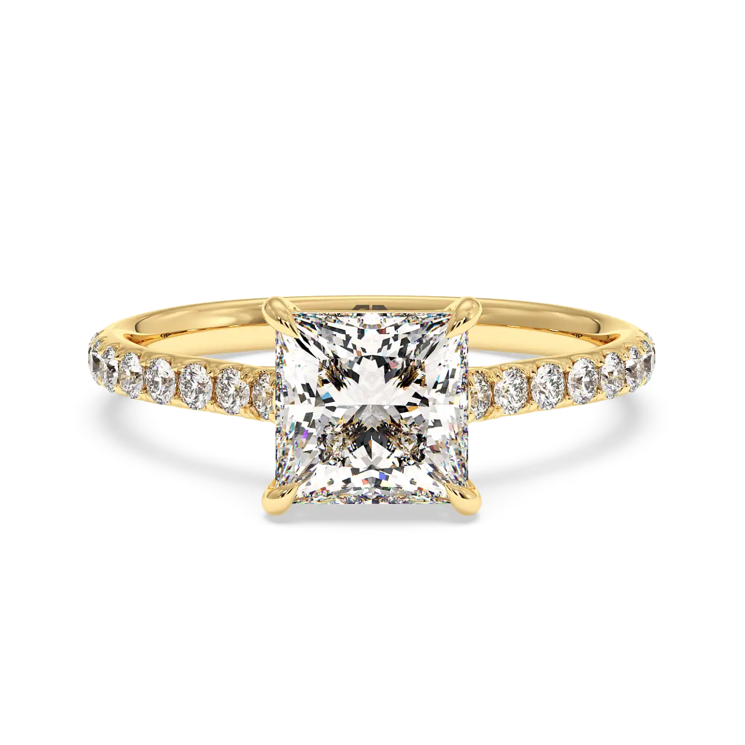 18K Yellow Gold Poppy Micro Engagement Ring