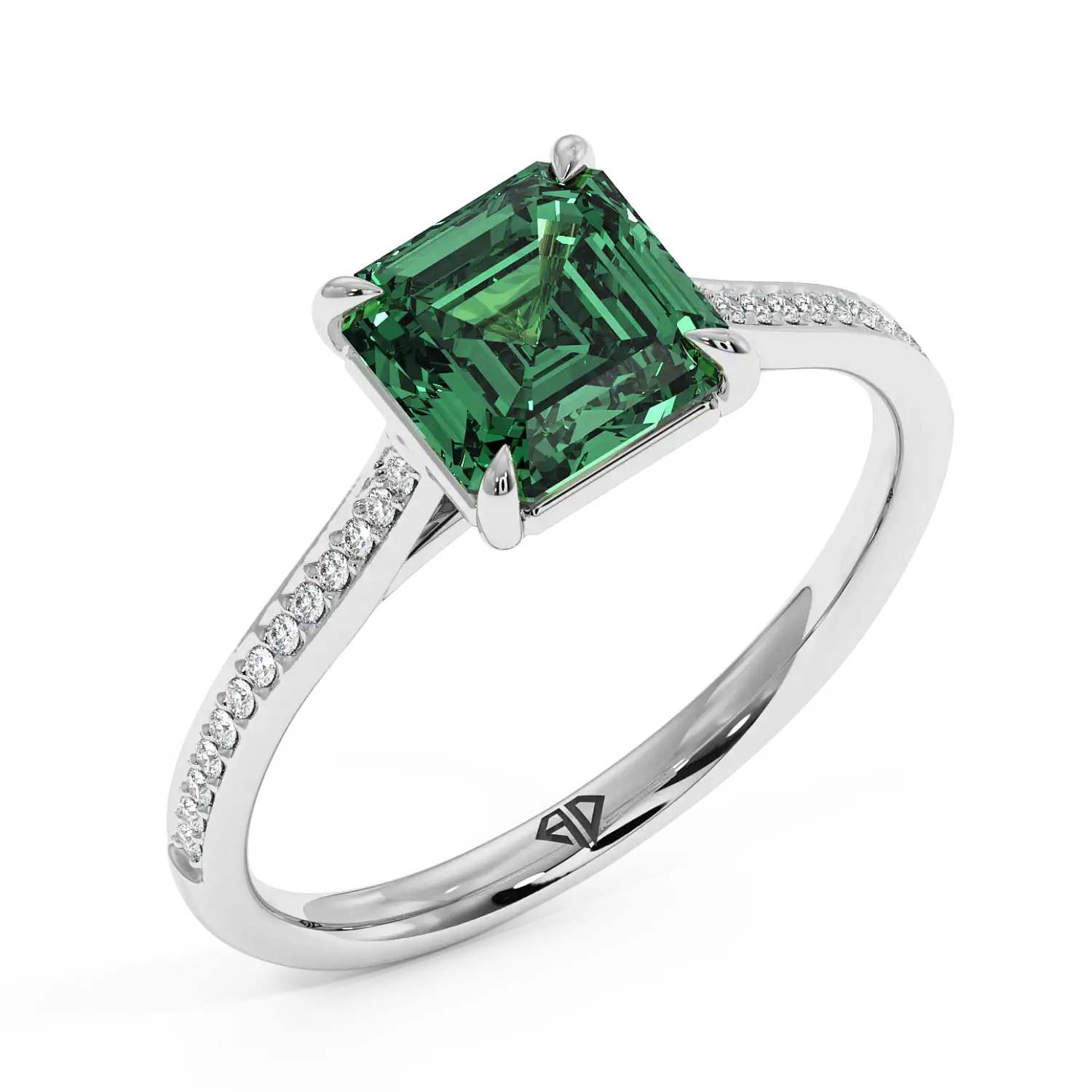 Platinum Poppy Pave Engagement Ring