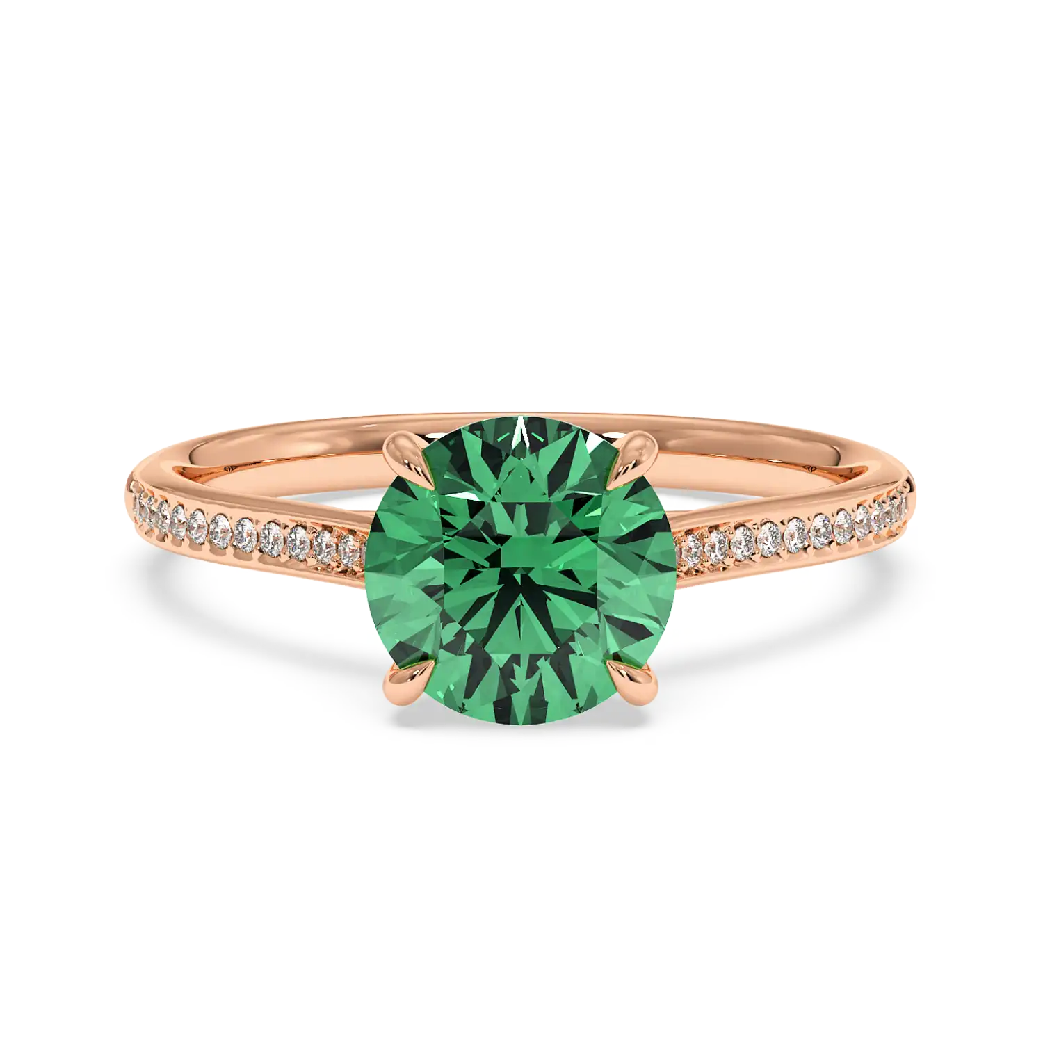 18K Rose Gold Poppy Pave Engagement Ring