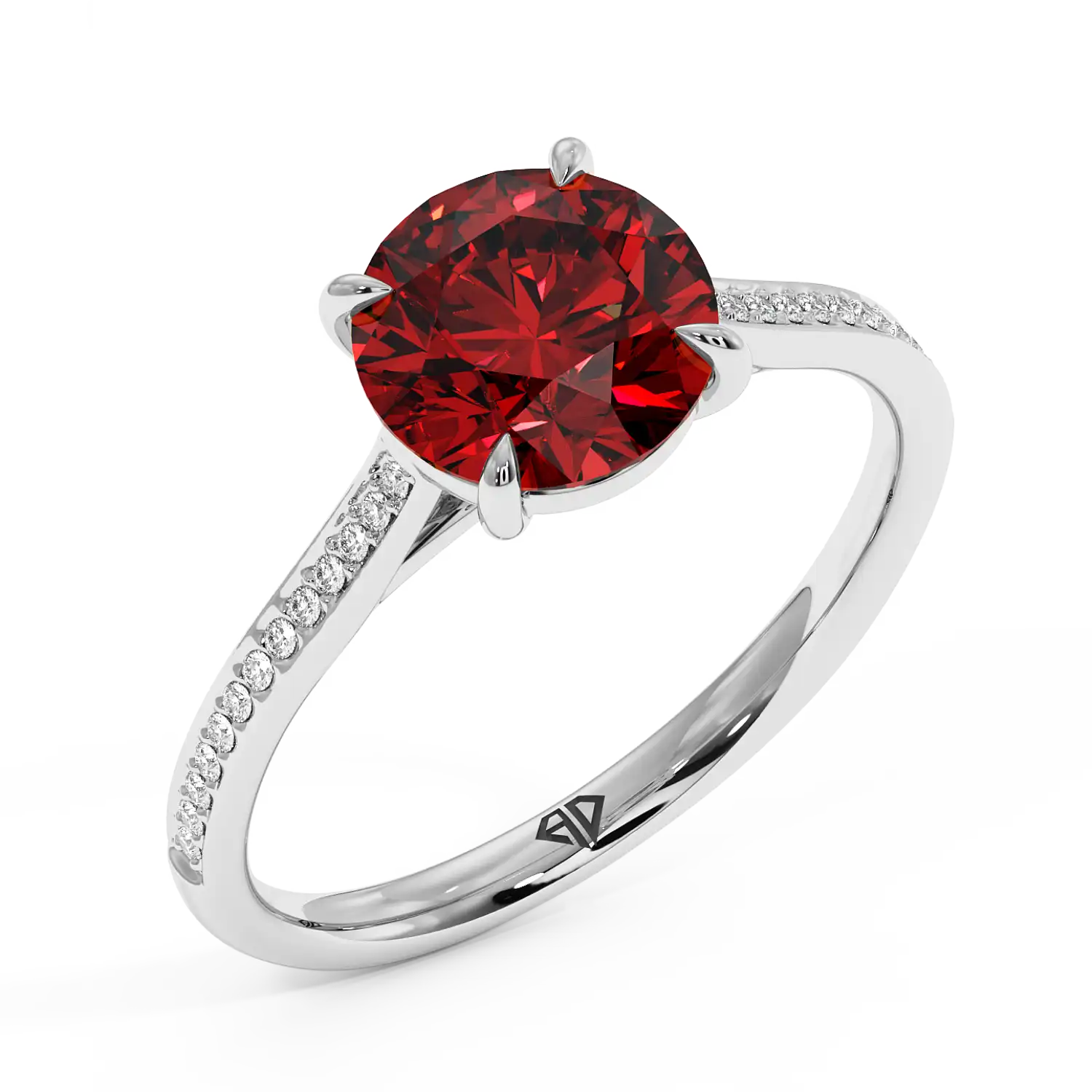 Platinum Poppy Pave Engagement Ring