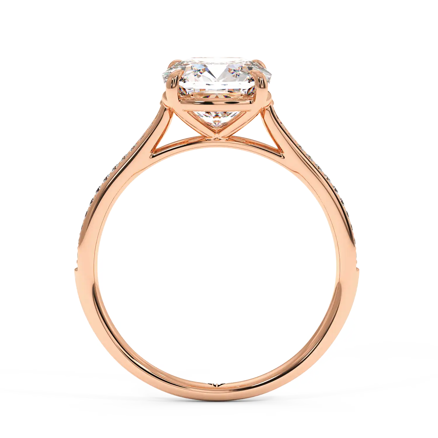 18K Rose Gold Poppy Pave Engagement Ring