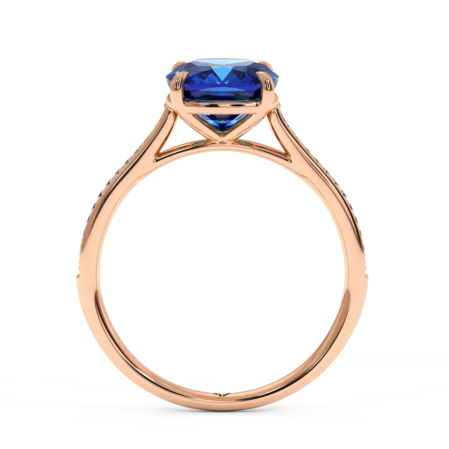 18K Rose Gold Poppy Pave Engagement Ring