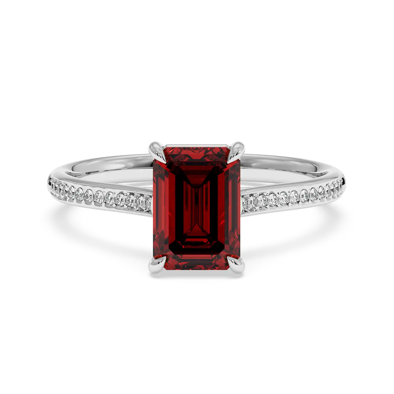 Platinum Poppy Pave Engagement Ring