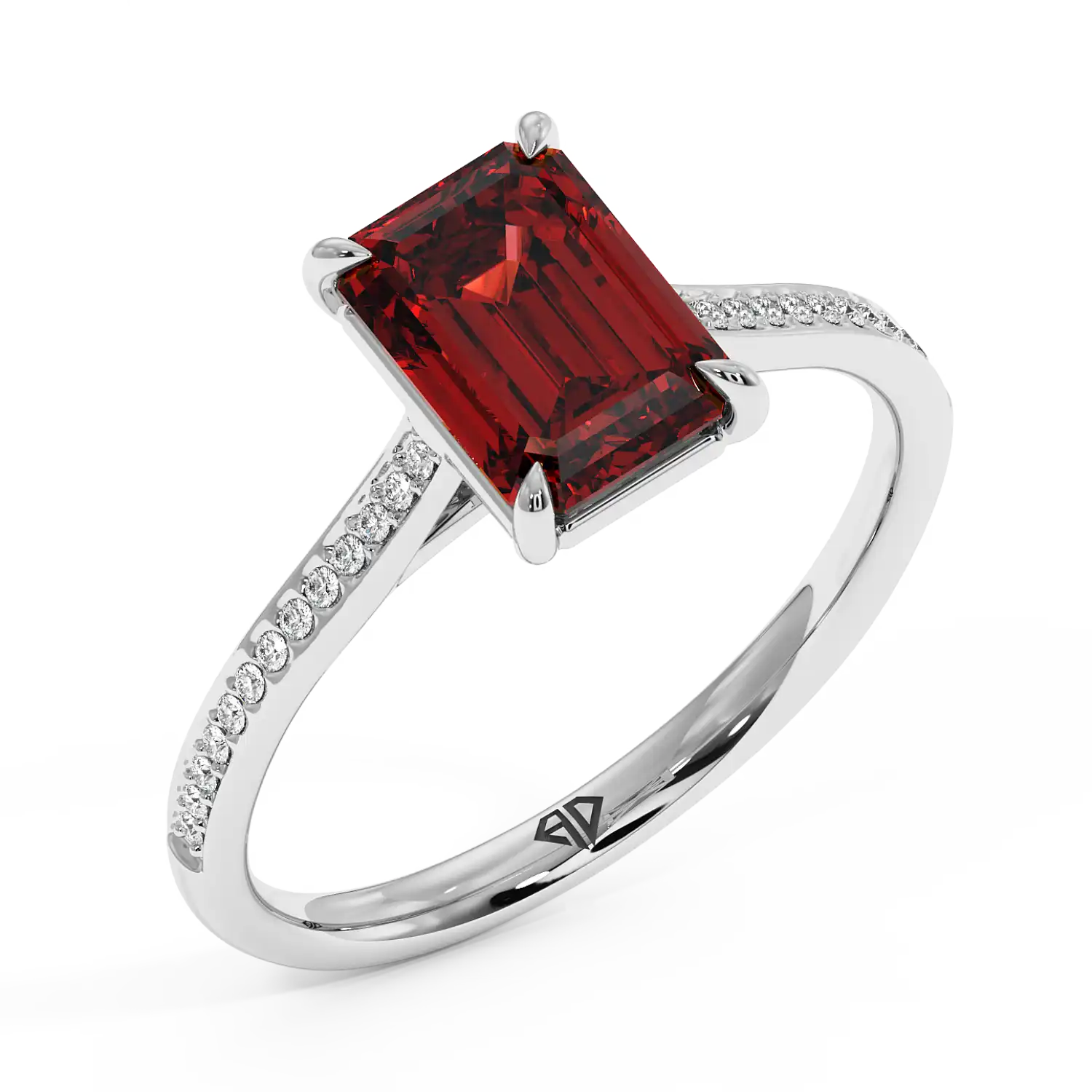 Platinum Poppy Pave Engagement Ring