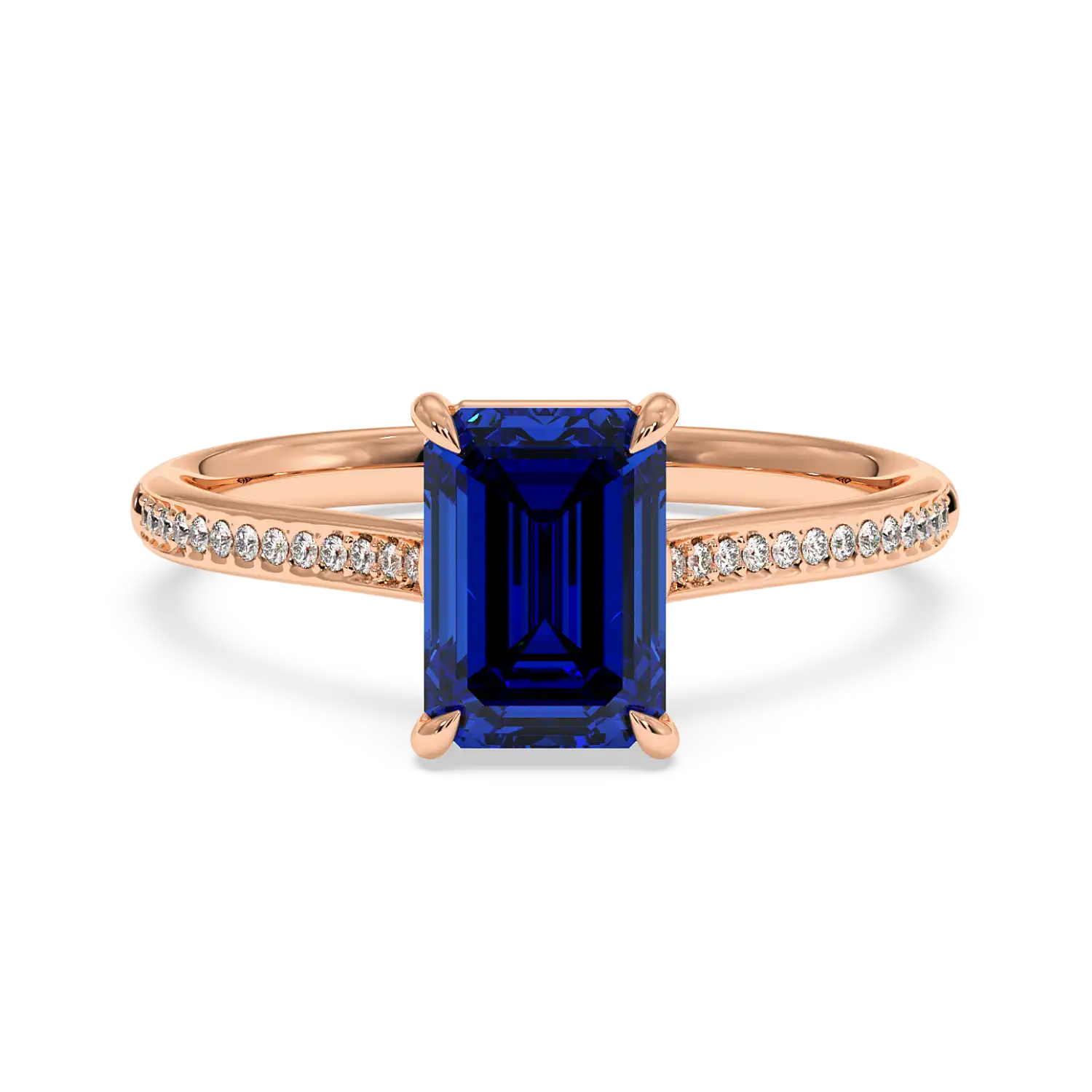 18K White Gold Poppy Pave Engagement Ring