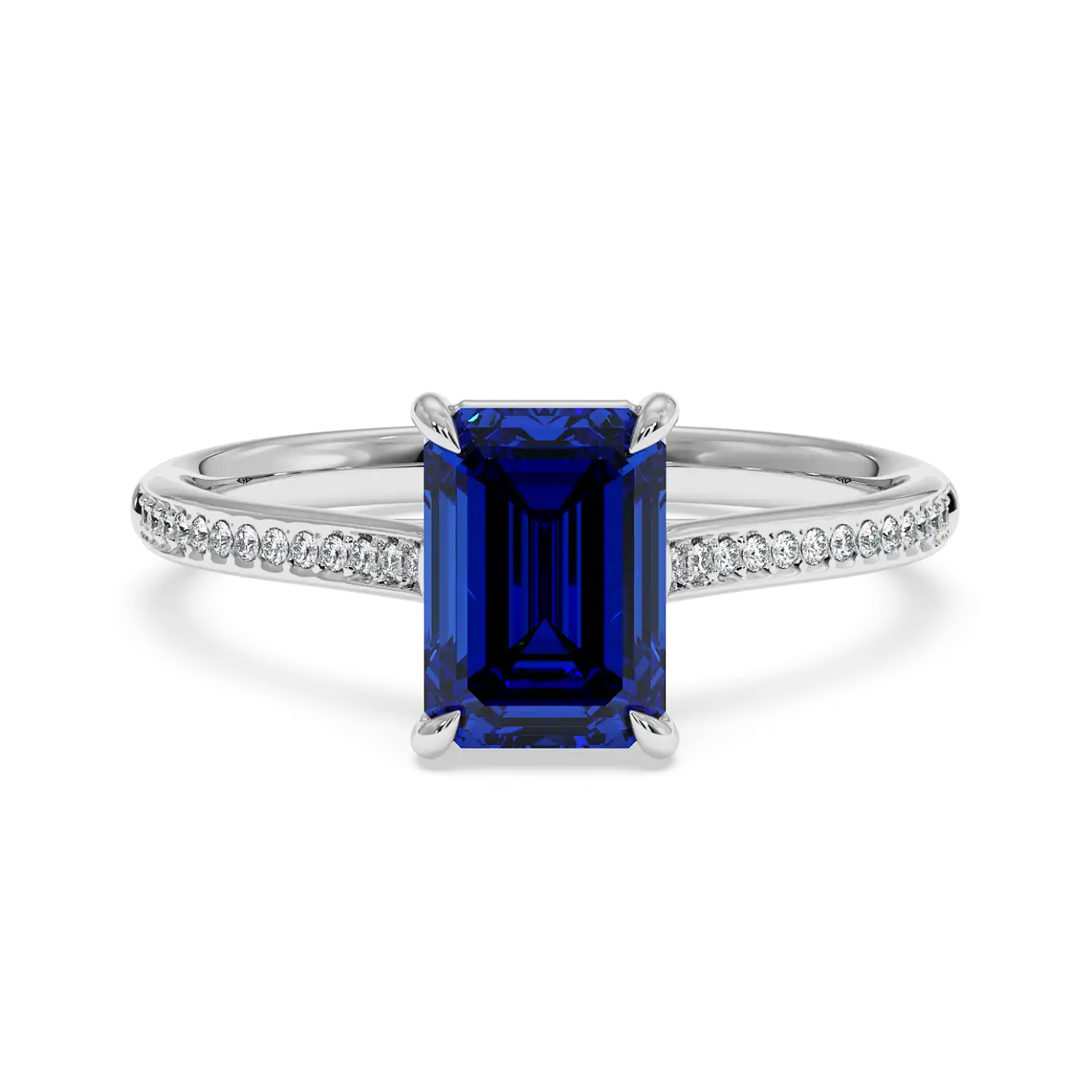 18K White Gold Poppy Pave Engagement Ring