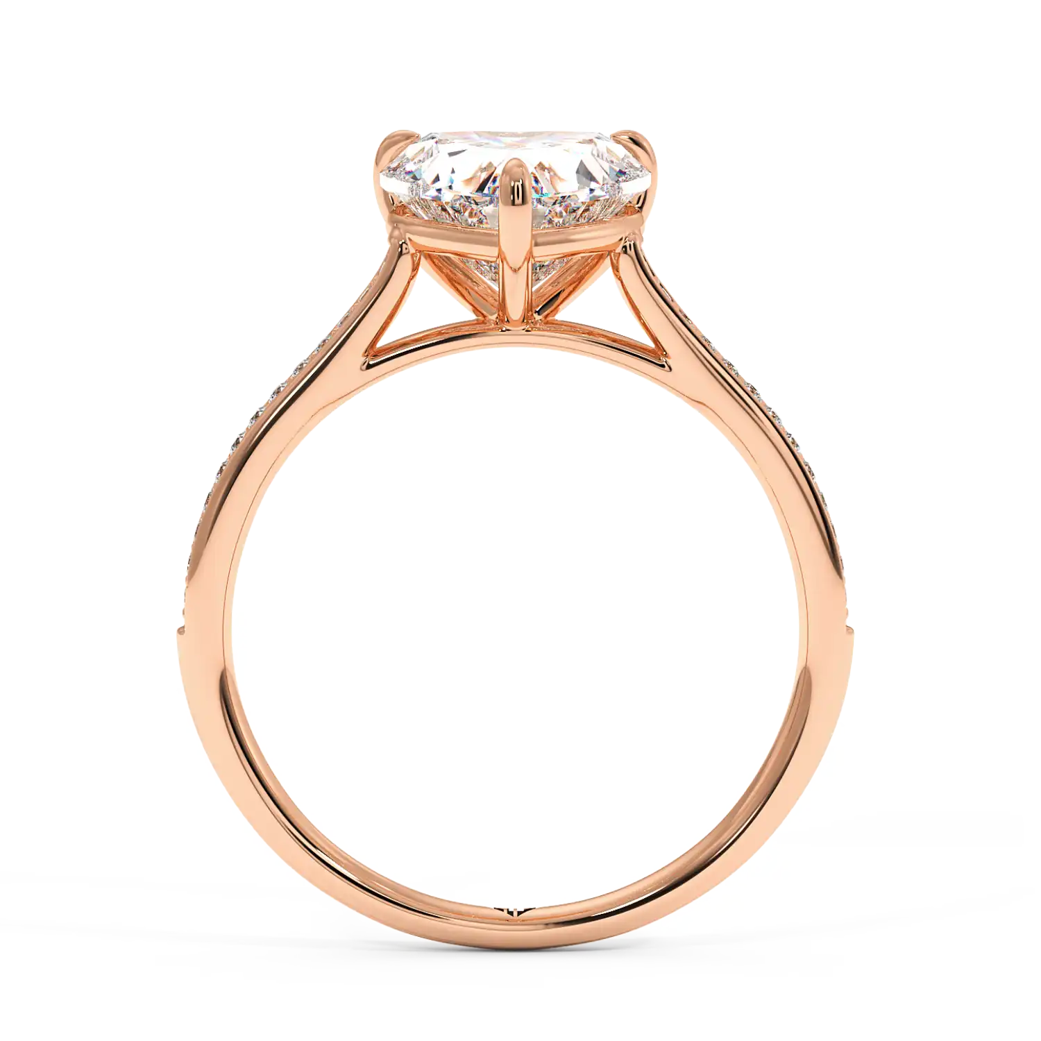 18K Rose Gold Poppy Pave Engagement Ring
