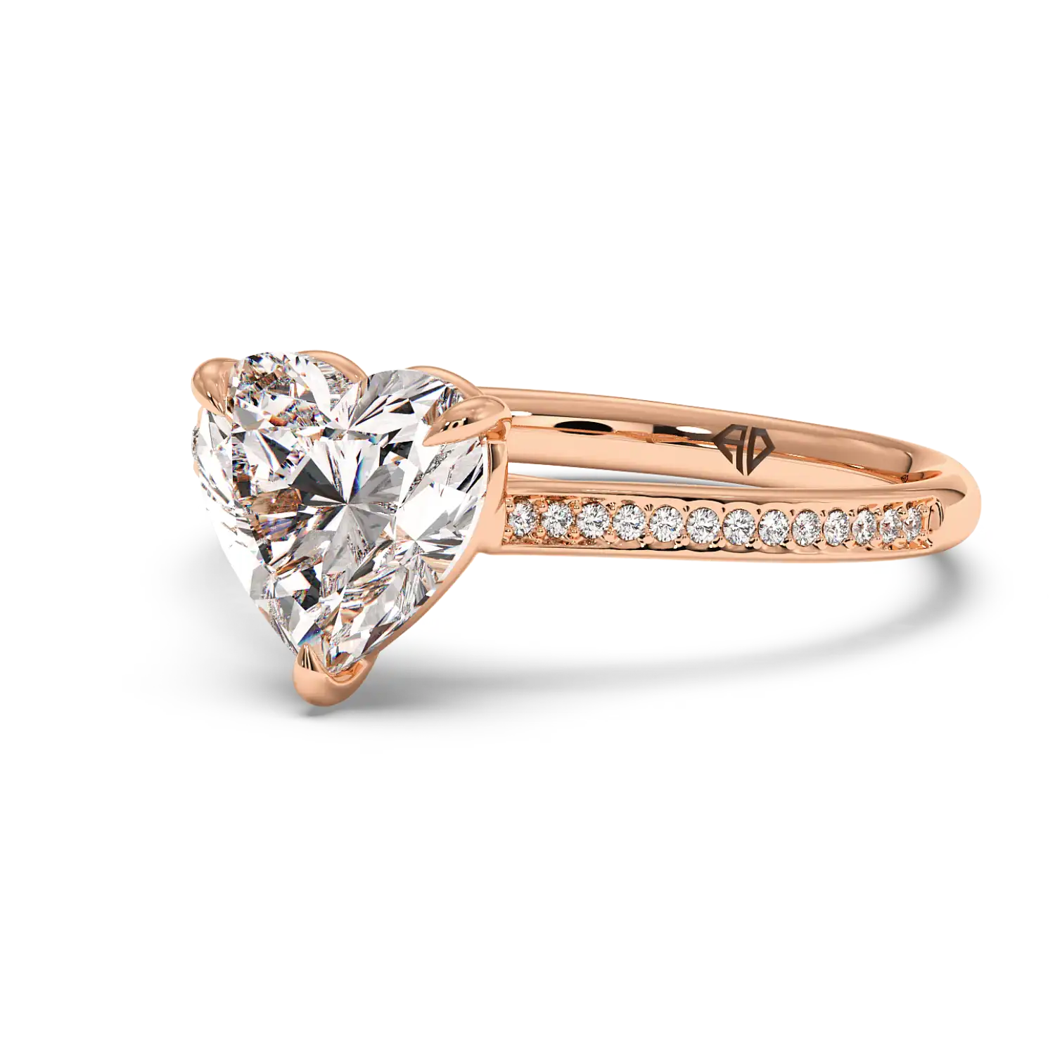 18K Rose Gold Poppy Pave Engagement Ring