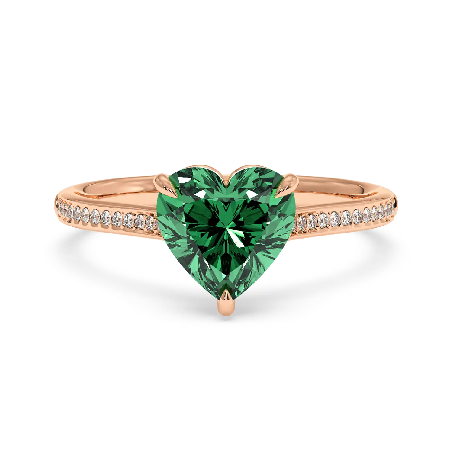 18K Rose Gold Poppy Pave Engagement Ring