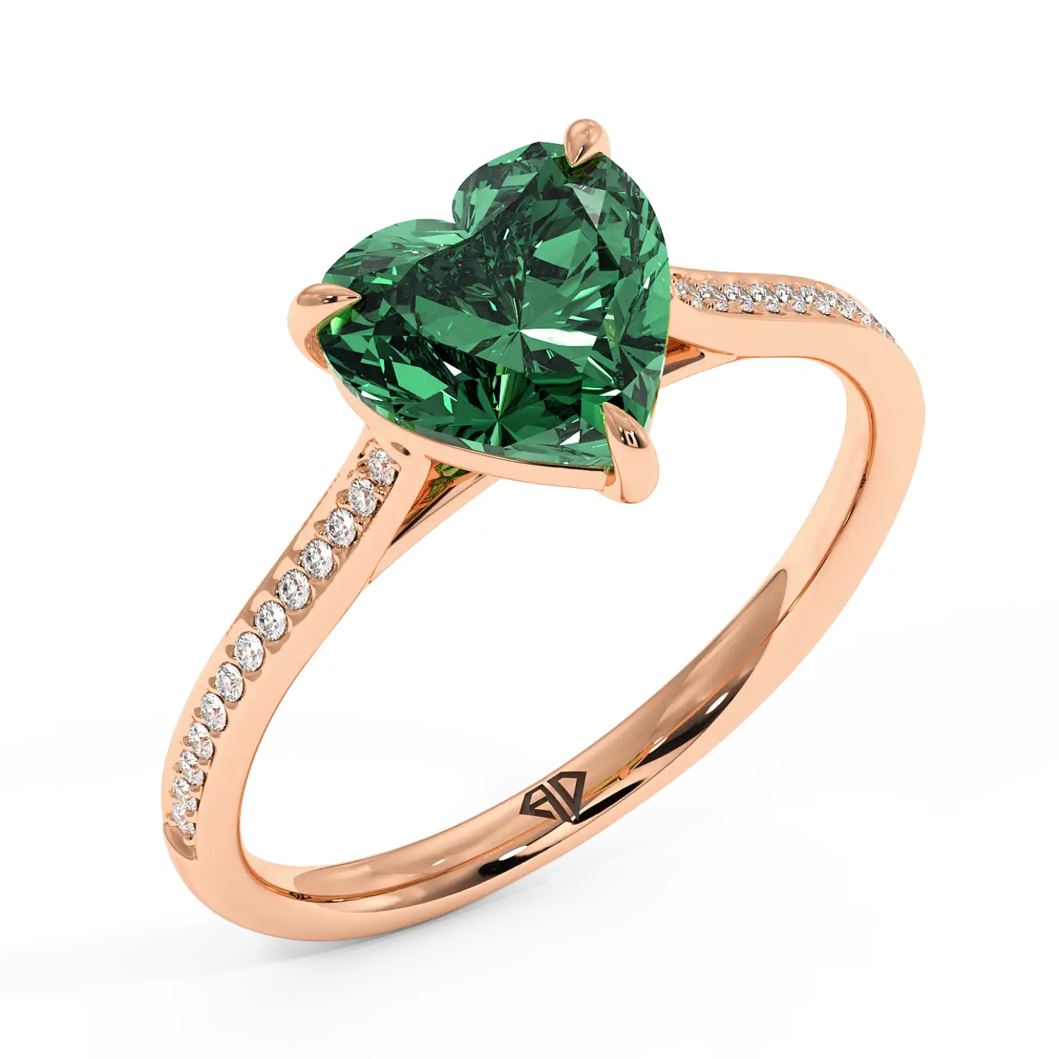 18K Rose Gold Poppy Pave Engagement Ring