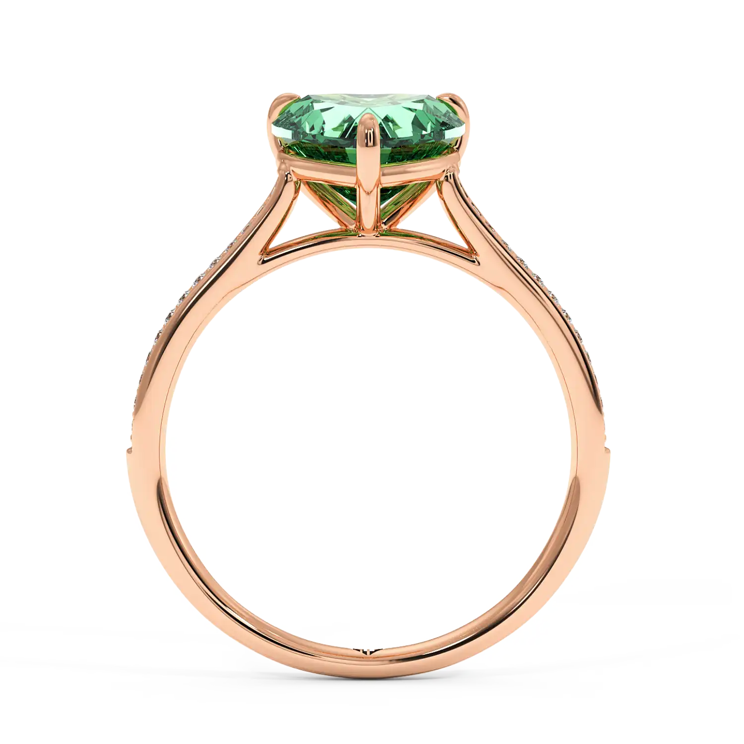 18K Rose Gold Poppy Pave Engagement Ring