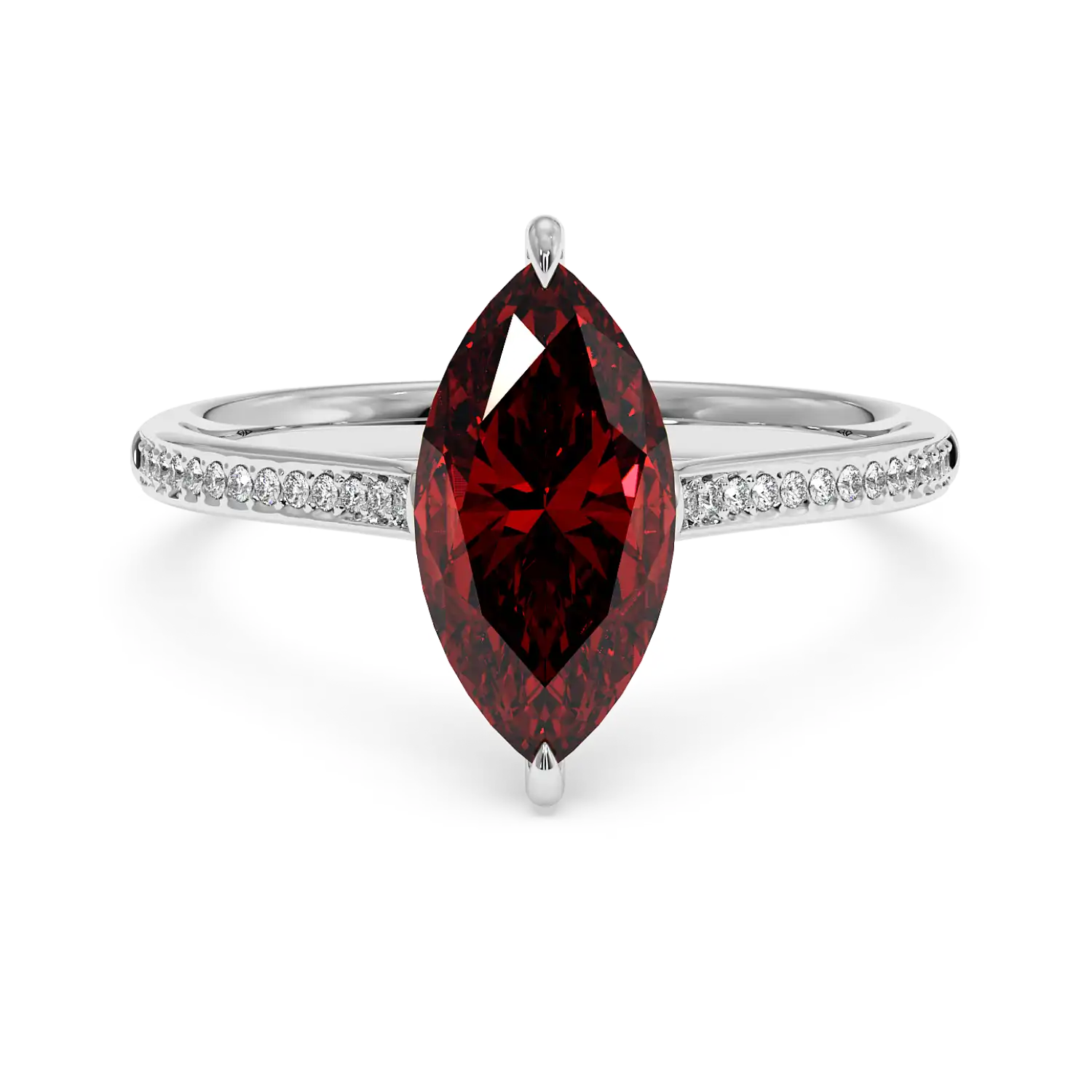 Platinum Poppy Pave Engagement Ring